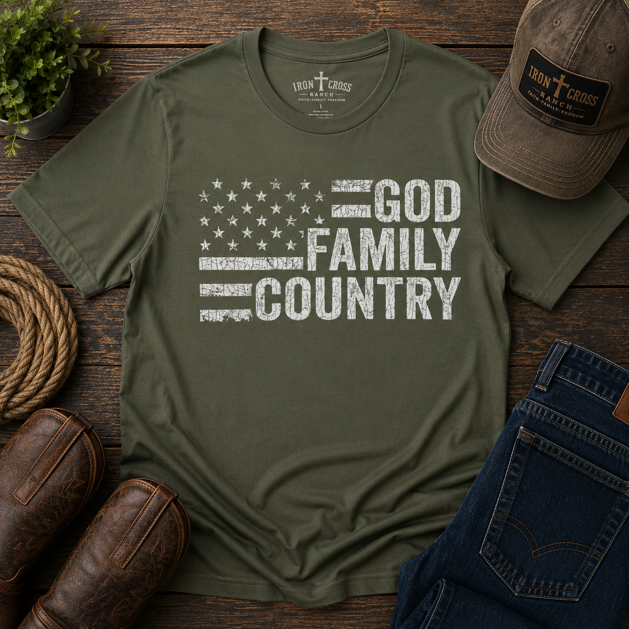 GOD, FAMILY, COUNTRY (FRONT)