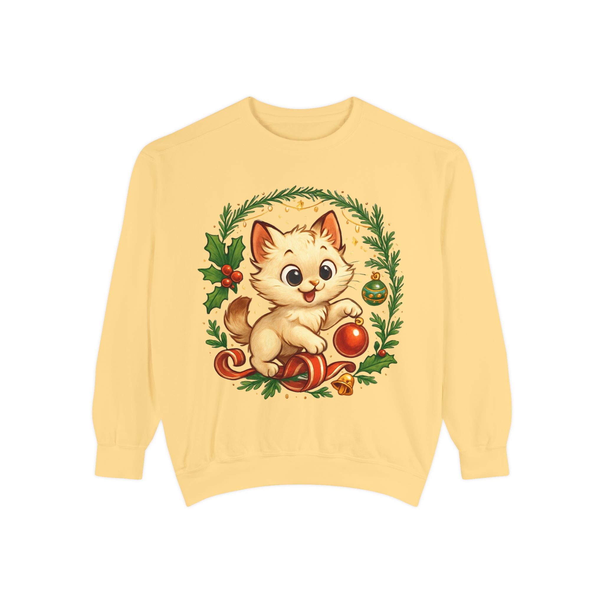 Adorable Cat, Christmas -Sweatshirt