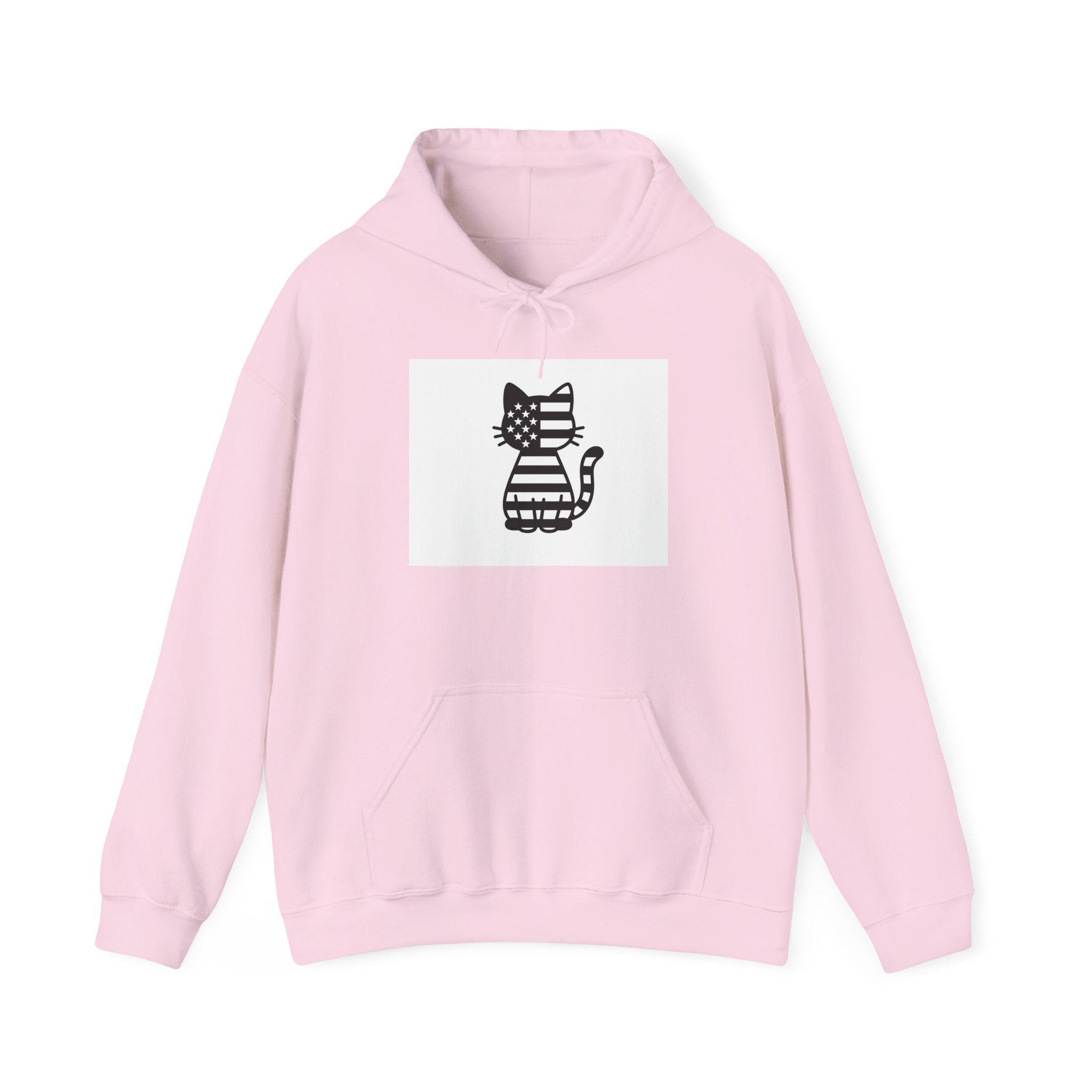 Patriotic Cat Hoodie, Cozy Cat Lover Sweatshirt, Cute Gift for Pet Owners, July 4th Apparel, Casual Everyday Wear