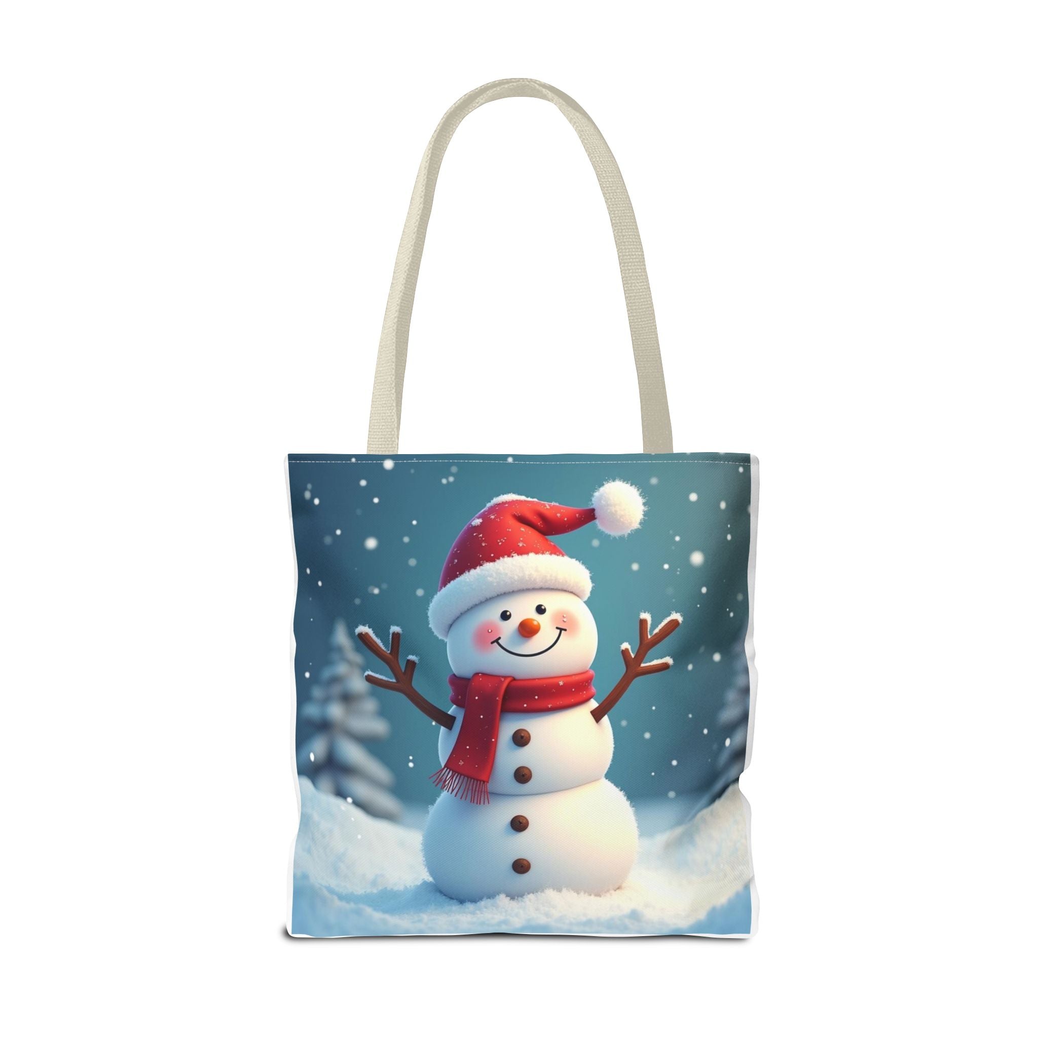 Christmas Tote Bag - Adorable Kitten and Snowman Design