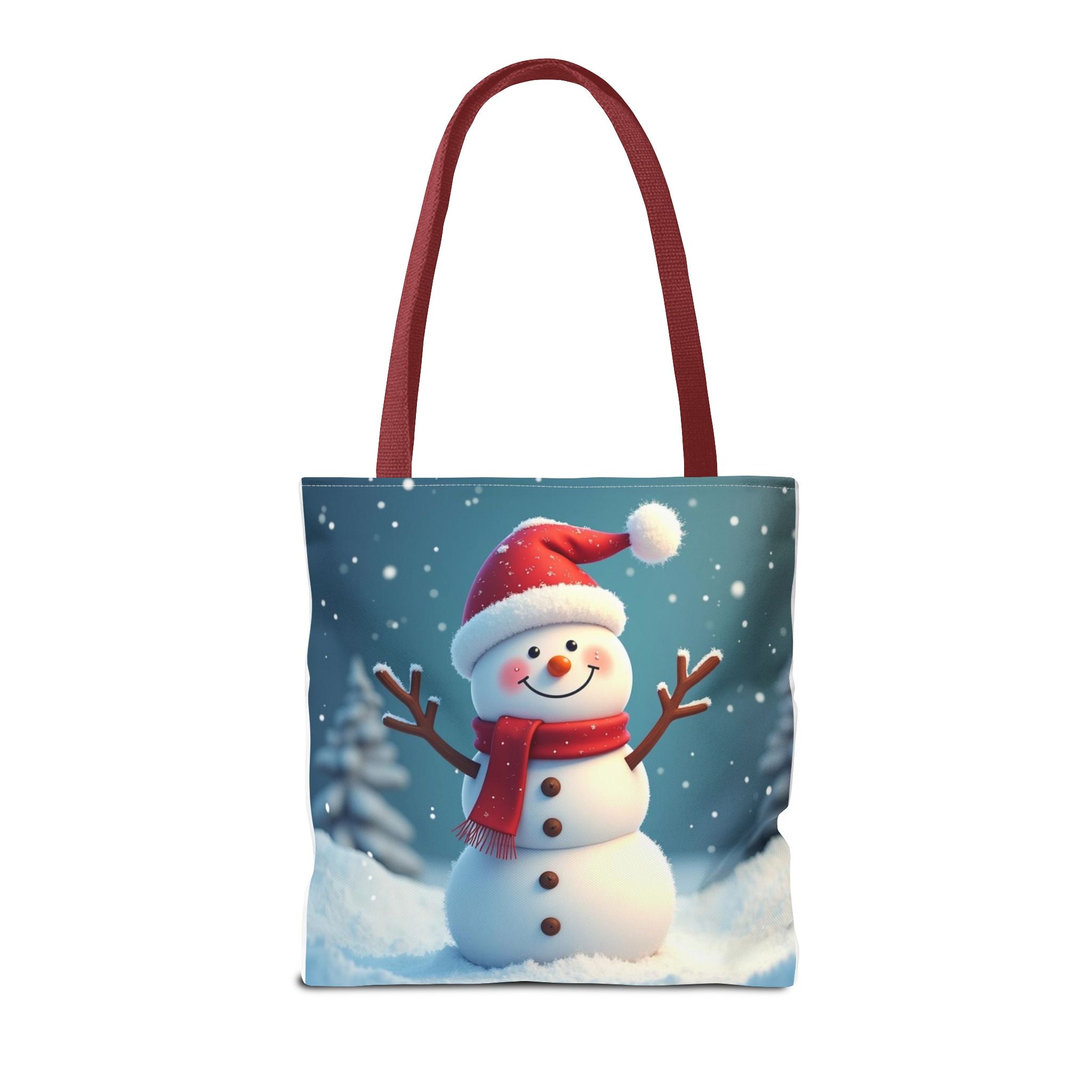 Christmas Tote Bag - Adorable Kitten and Snowman Design