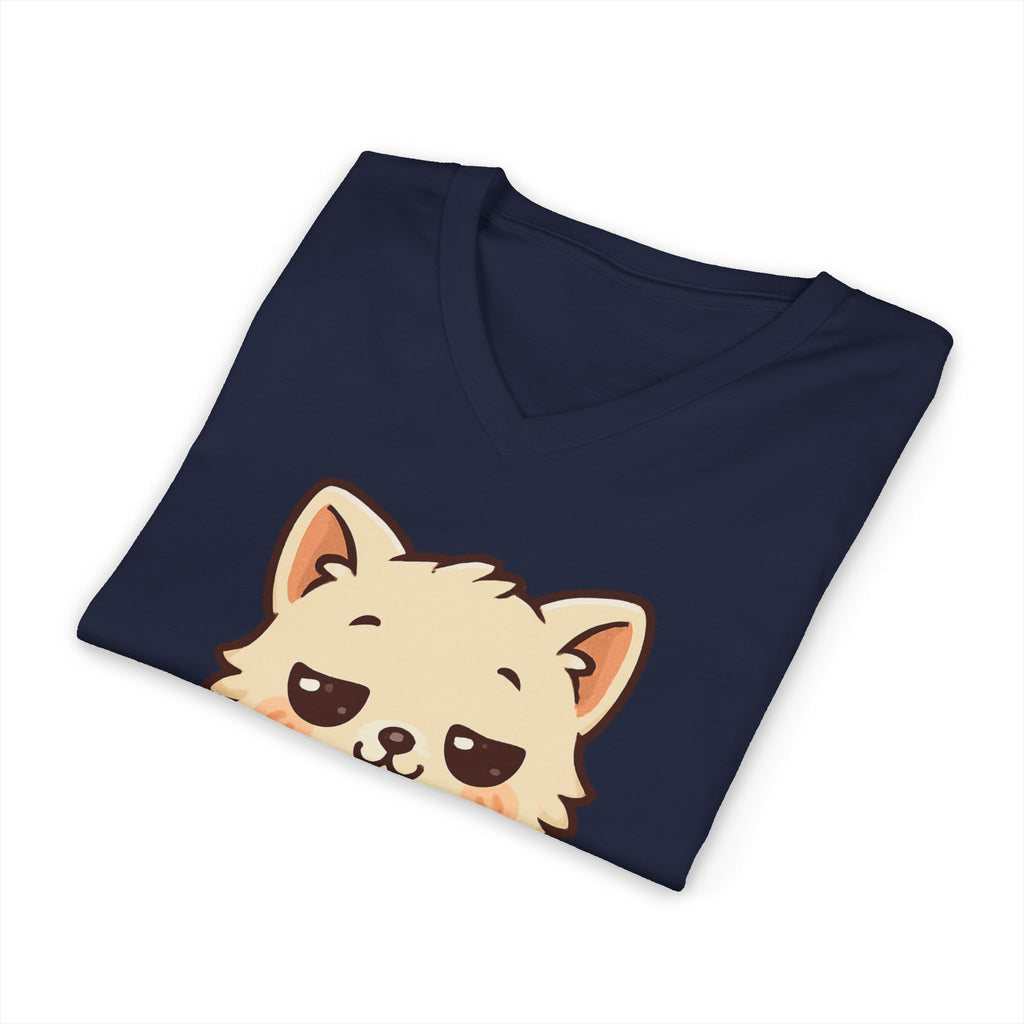 V-Neck Tee Cute Kitten Coffee Morning Love Shirt
