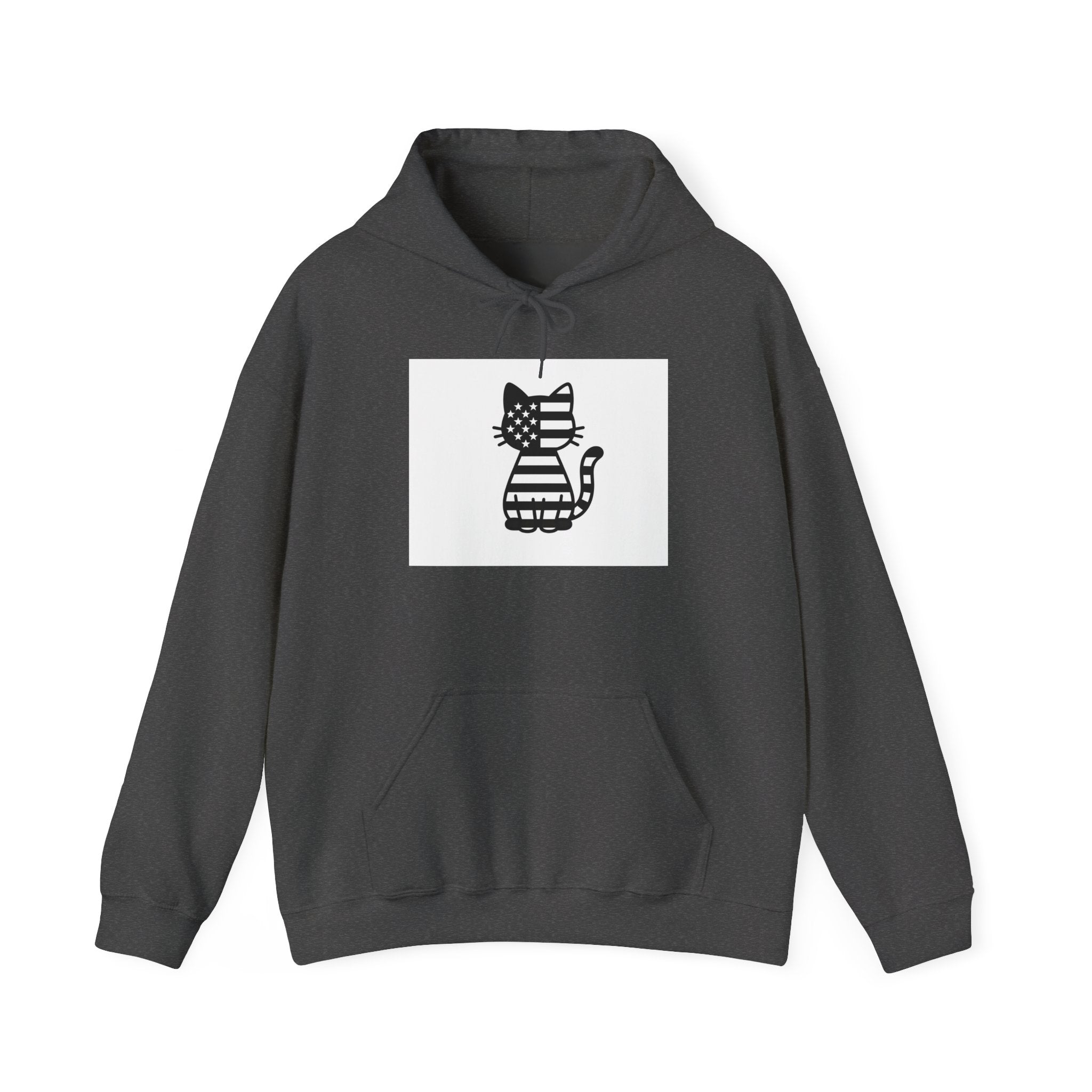 Patriotic Cat Hoodie, Cozy Cat Lover Sweatshirt, Cute Gift for Pet Owners, July 4th Apparel, Casual Everyday Wear