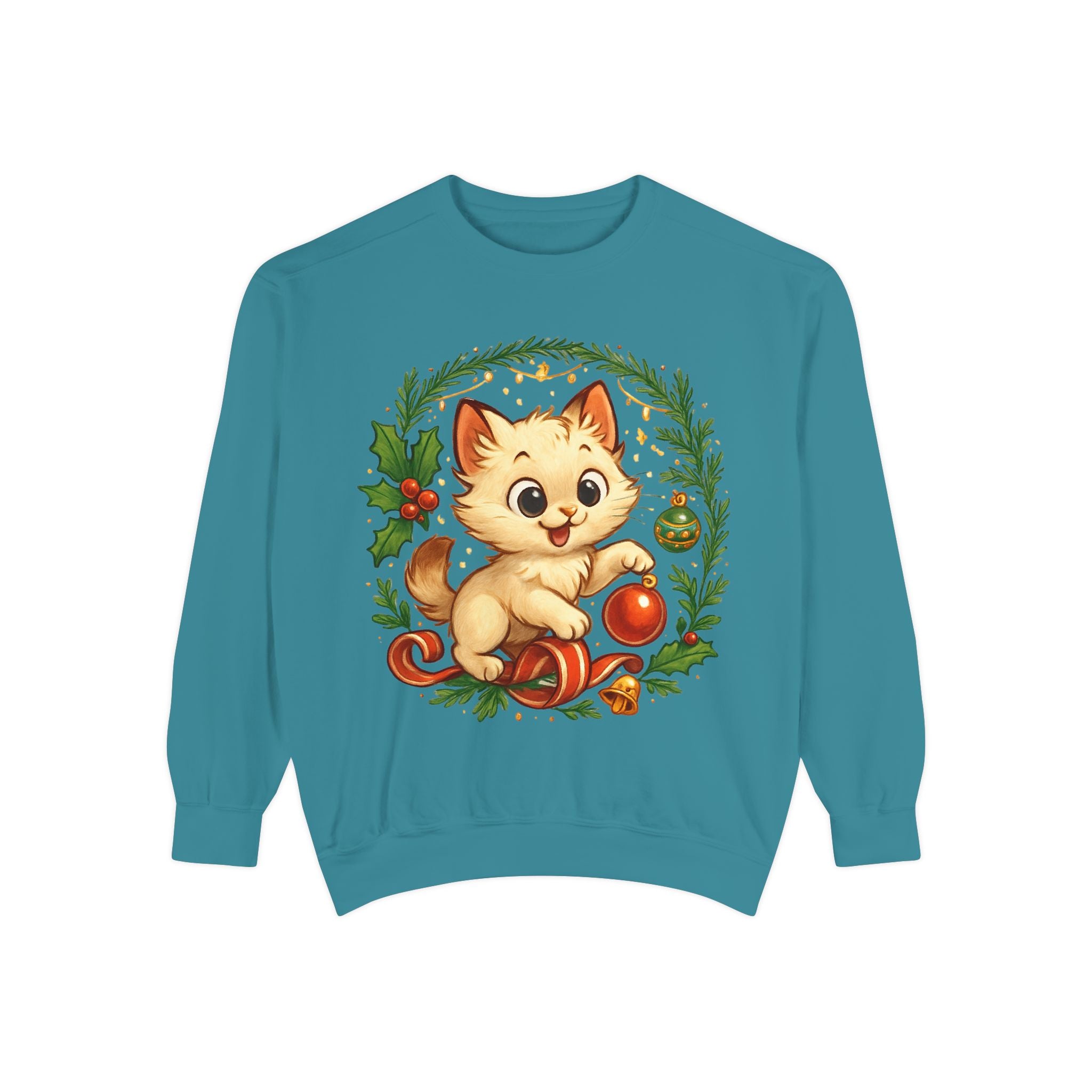 Adorable Cat, Christmas -Sweatshirt