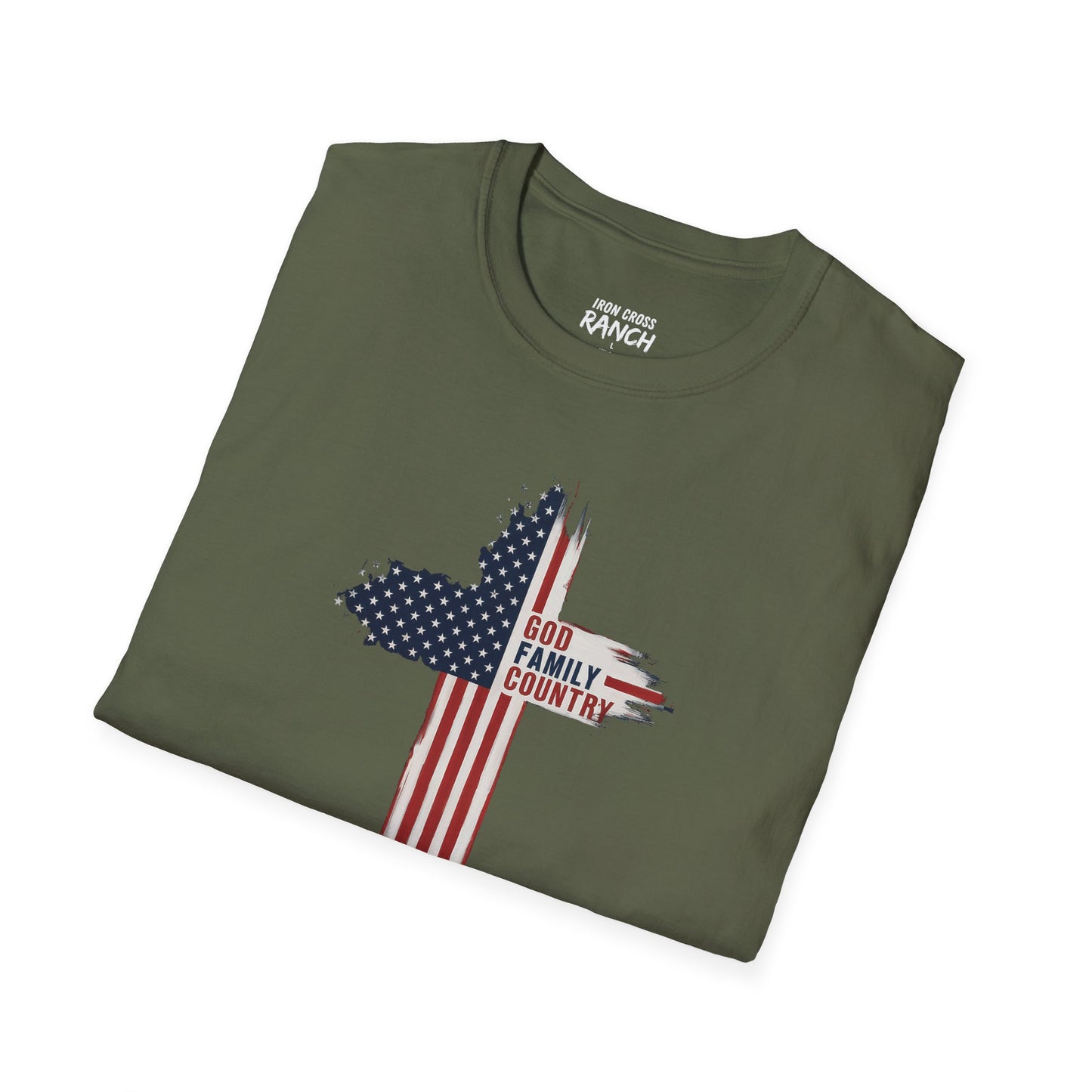 Cross flag, God, Family, Country