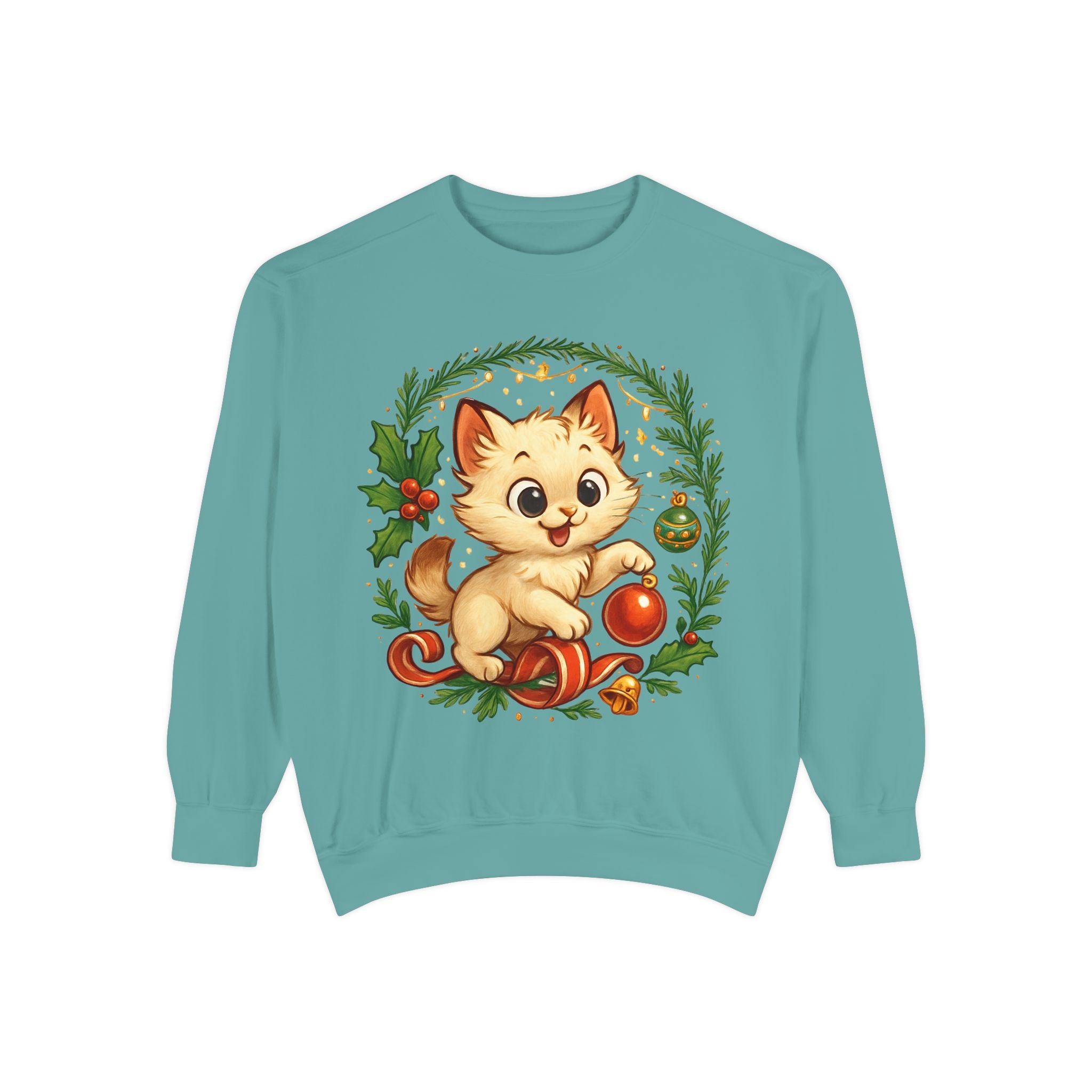 Adorable Cat, Christmas -Sweatshirt