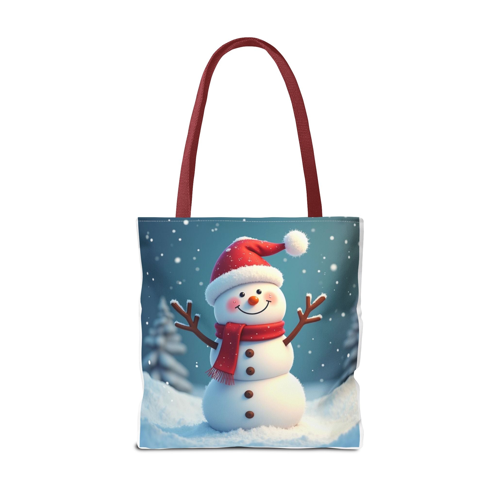 Christmas Tote Bag - Adorable Kitten and Snowman Design