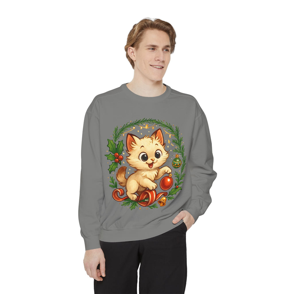 Adorable Cat, Christmas -Sweatshirt