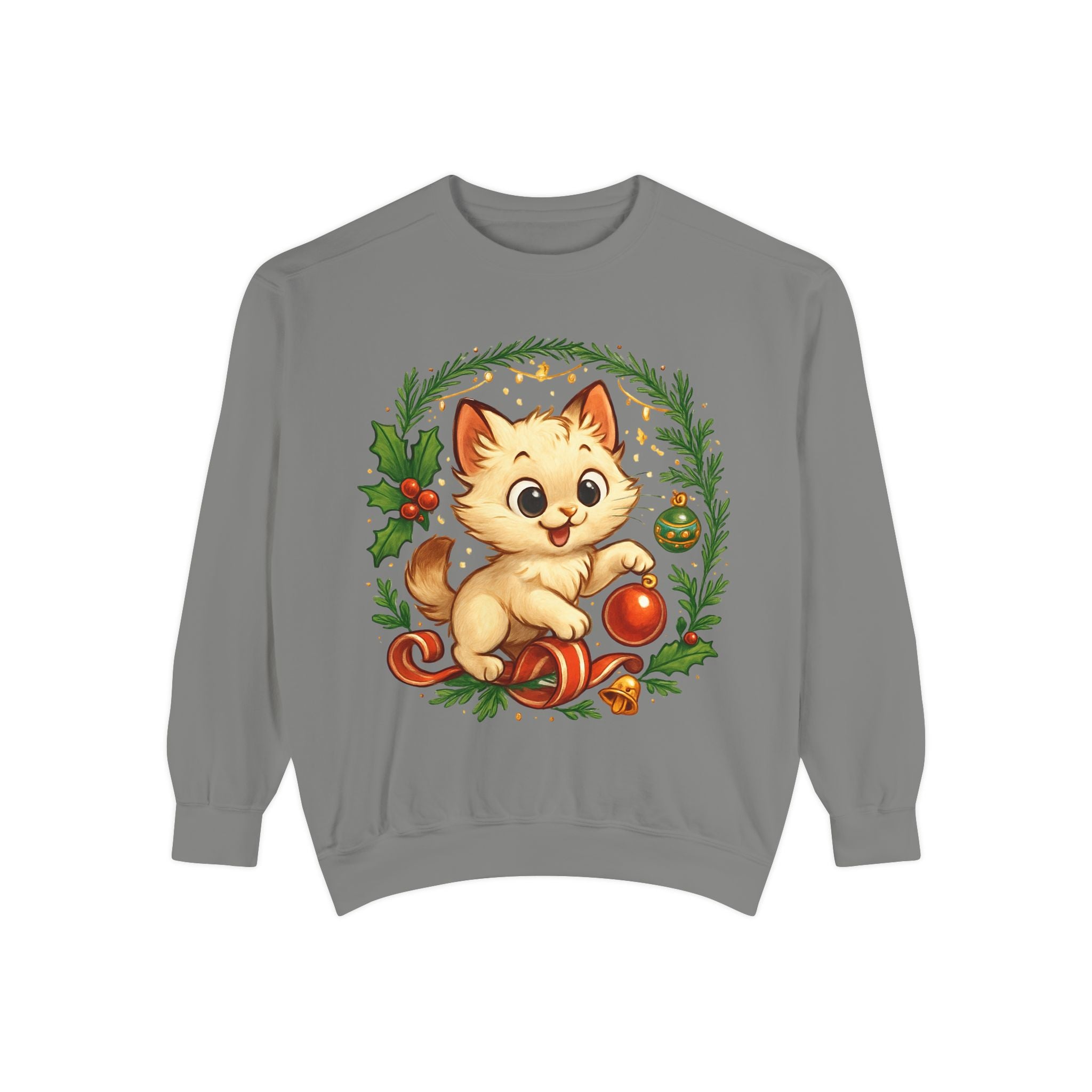 Adorable Cat, Christmas -Sweatshirt