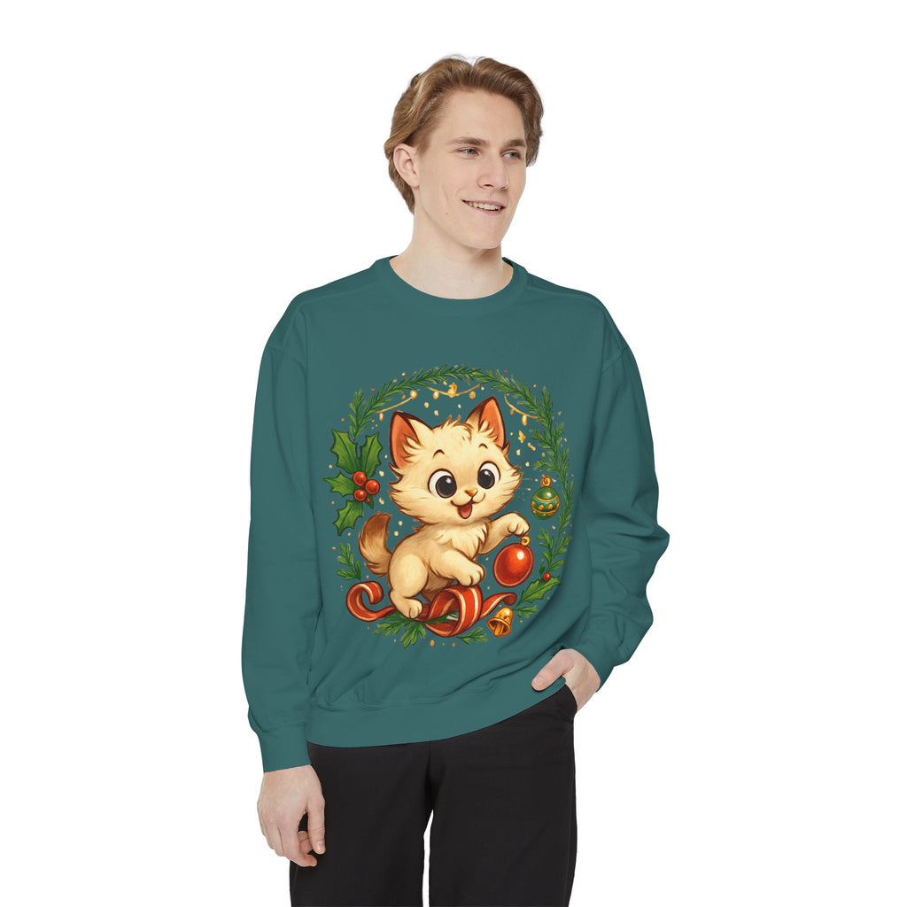 Adorable Cat, Christmas -Sweatshirt