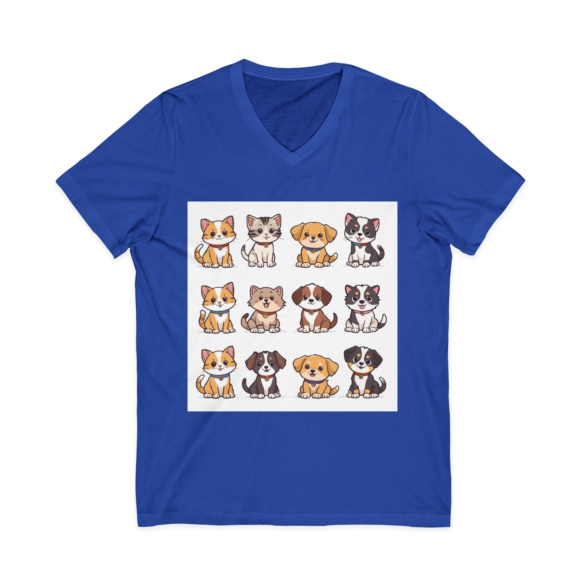 Pet Lover V-Neck Tee - Cute Kittens and Puppies T-shirt
