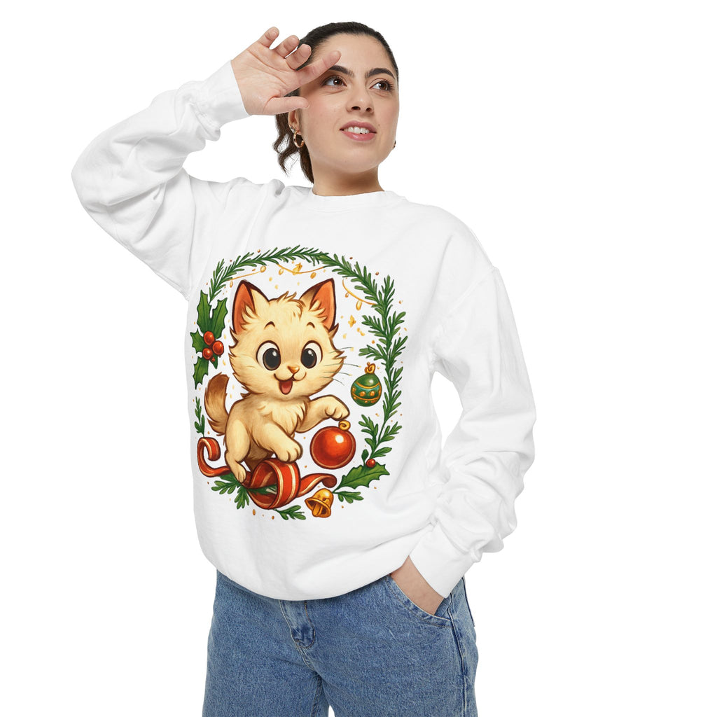 Adorable Cat, Christmas -Sweatshirt