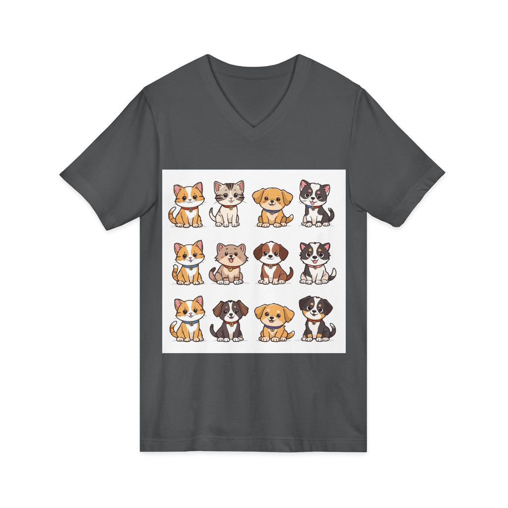 Pet Lover V-Neck Tee - Cute Kittens and Puppies T-shirt