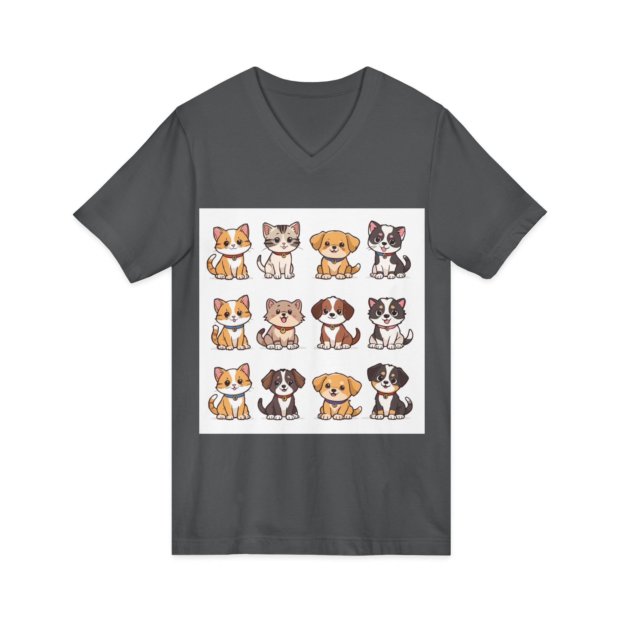 Pet Lover V-Neck Tee - Cute Kittens and Puppies T-shirt