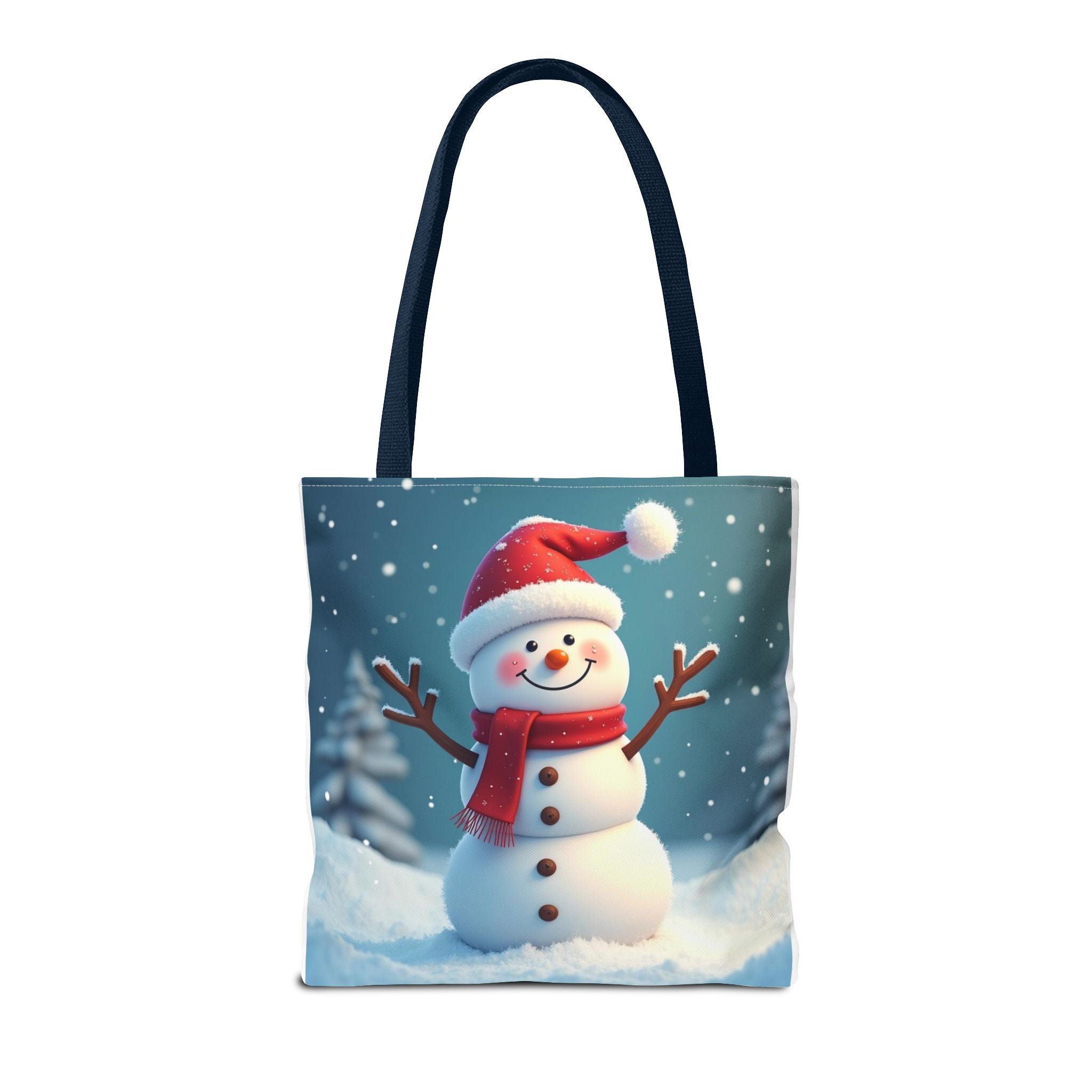 Christmas Tote Bag - Adorable Kitten and Snowman Design