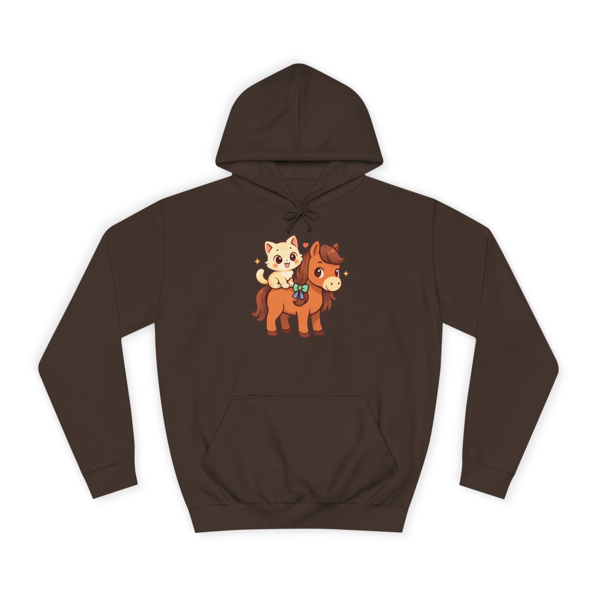 Animal Print Hoodie - Cute Kitten and Horse Design