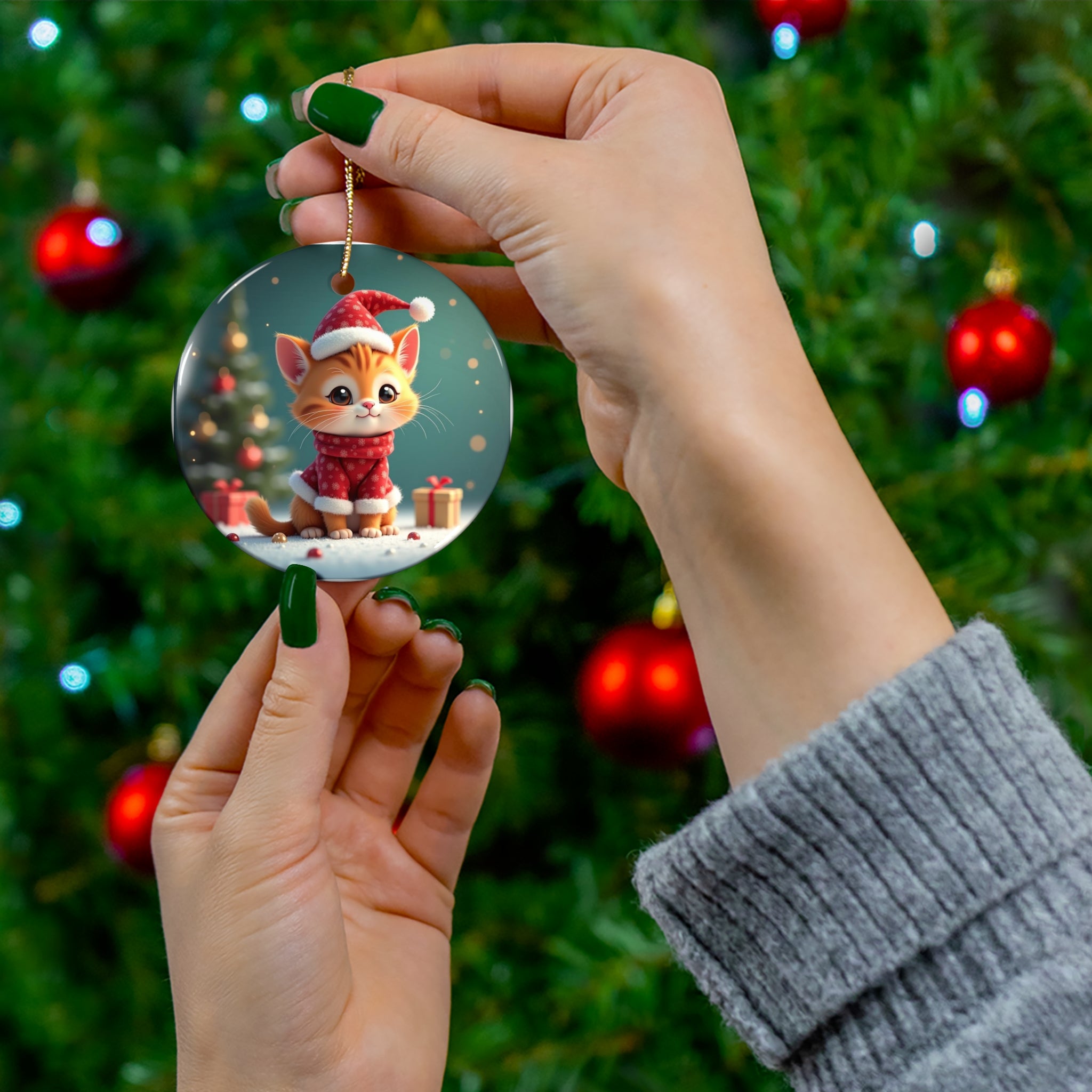 Christmas Kitten Ornament