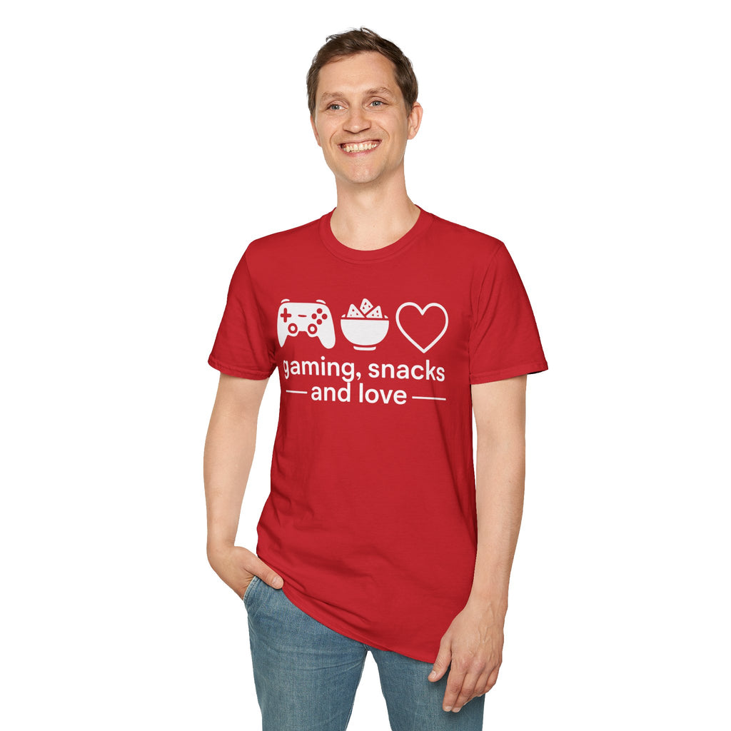 Gaming, Snacks and Love, Gamer T-shirt