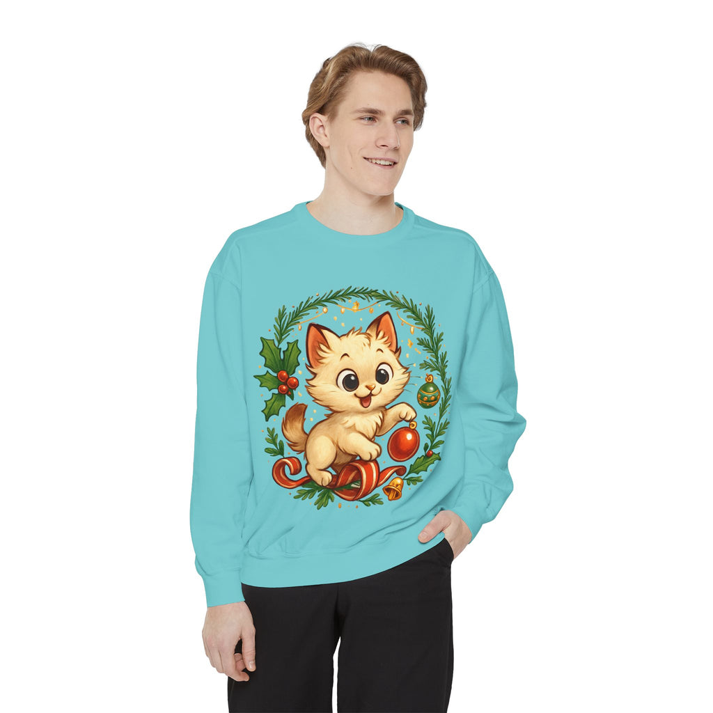 Adorable Cat, Christmas -Sweatshirt