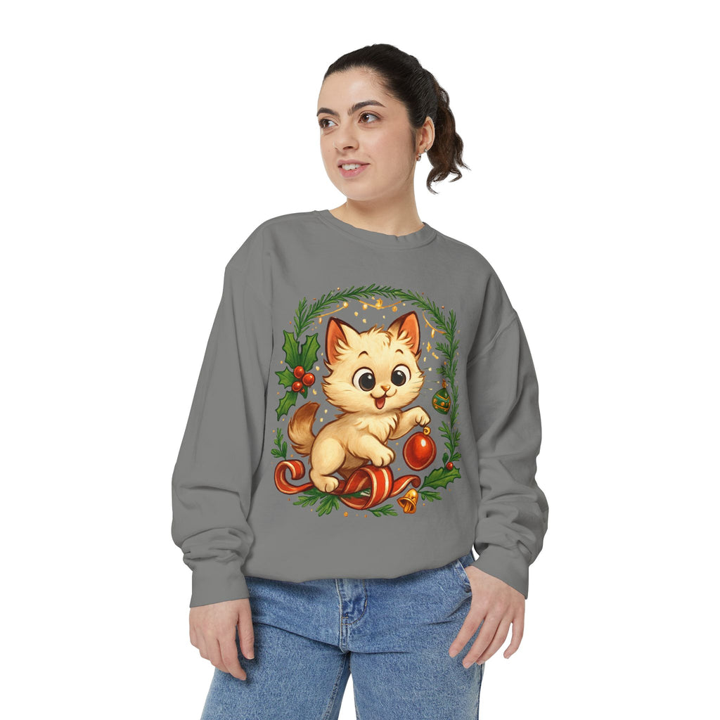 Adorable Cat, Christmas -Sweatshirt