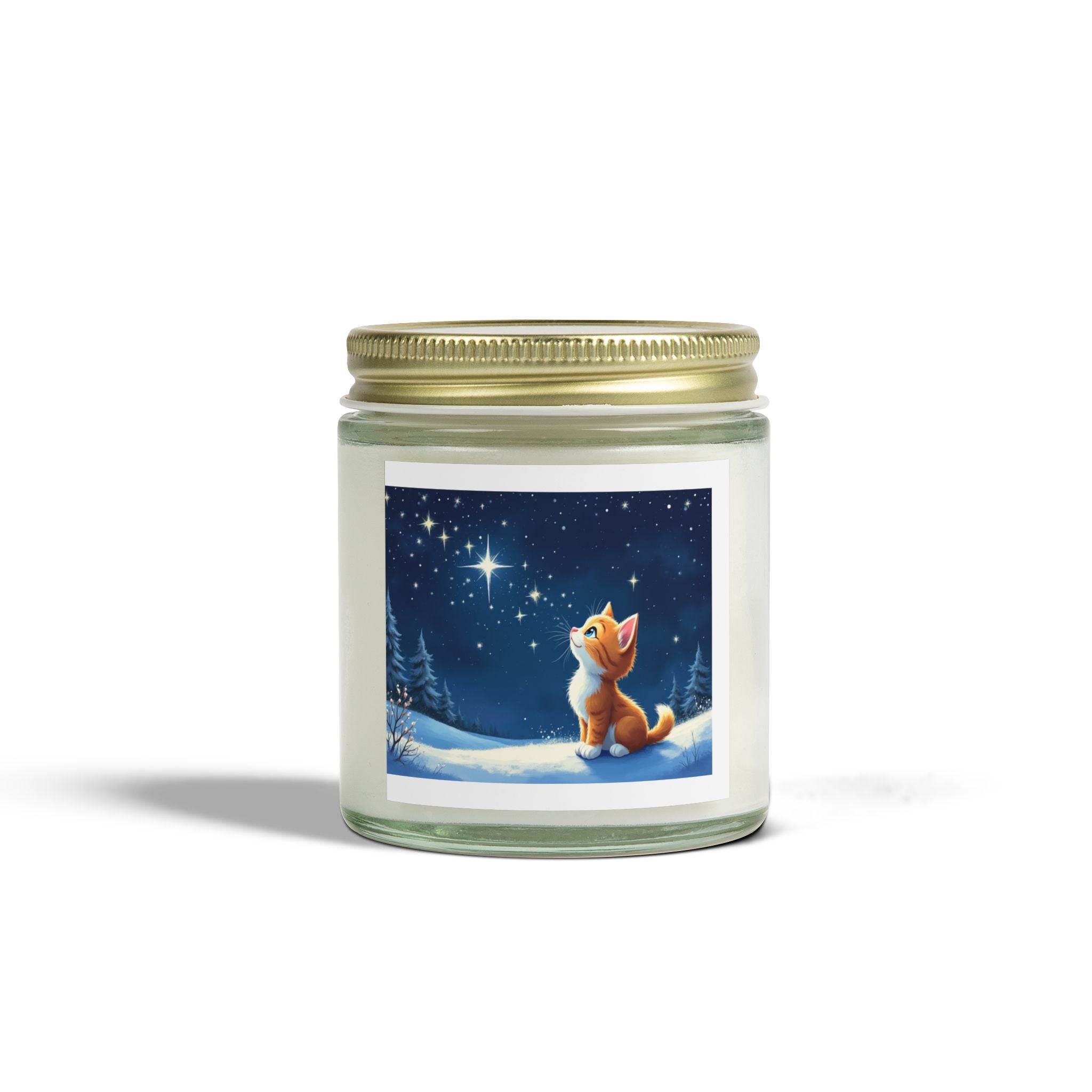 Scented Candle - Starry Night Kitten Design