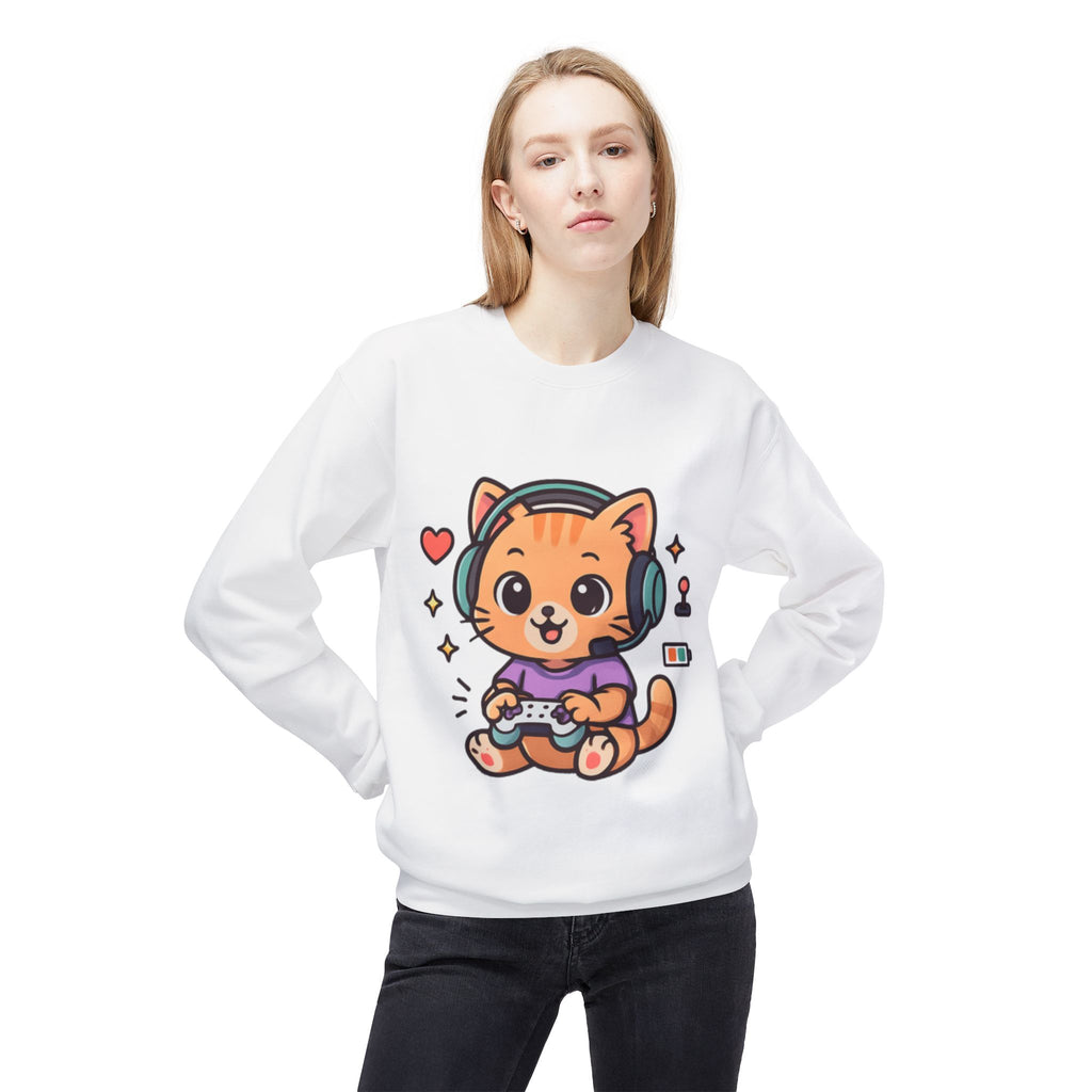Playful Gamer Cat -Sweatshirt