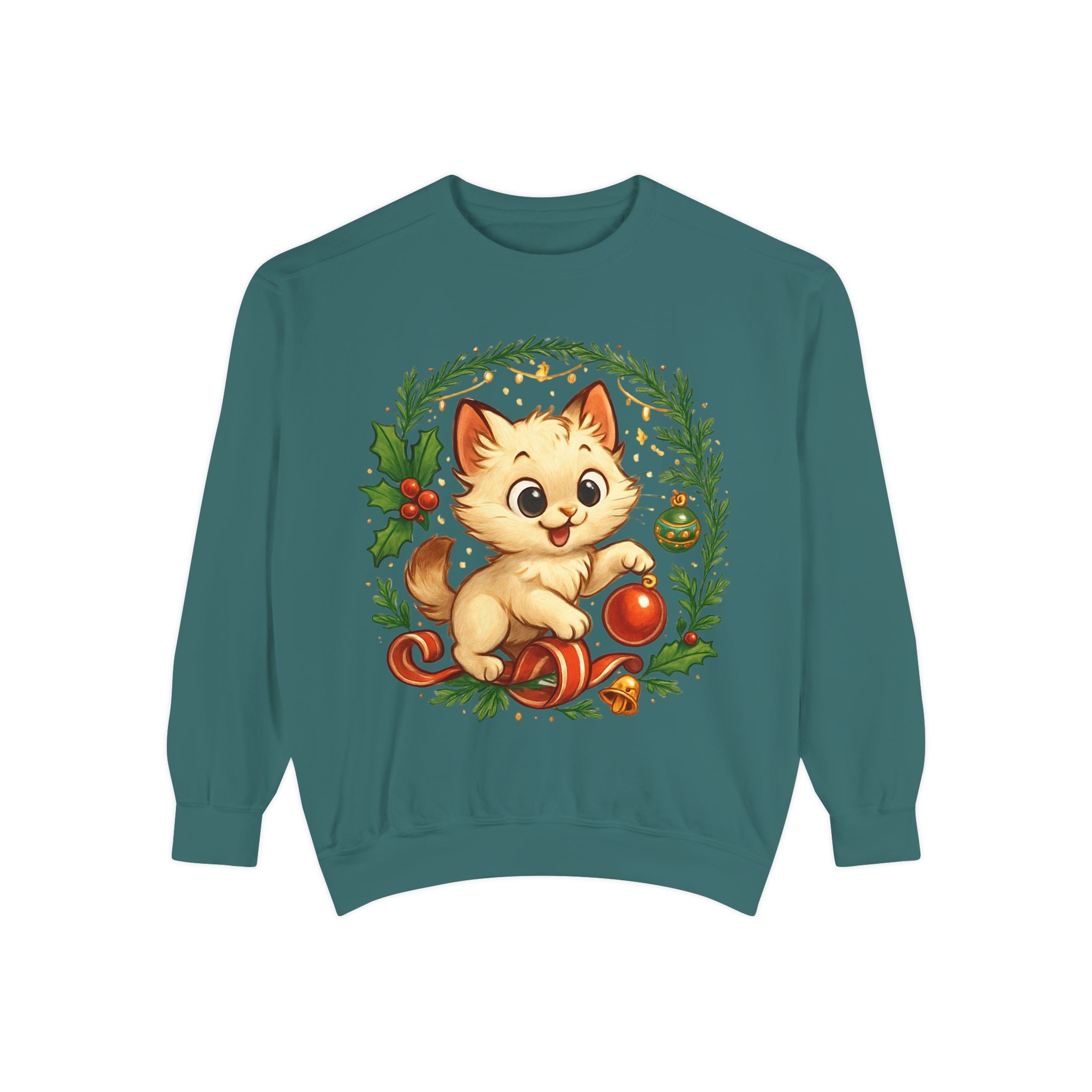 Adorable Cat, Christmas -Sweatshirt