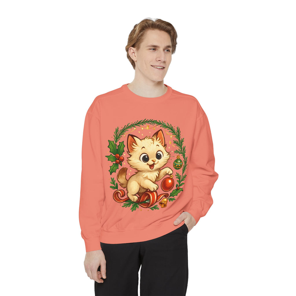 Adorable Cat, Christmas -Sweatshirt