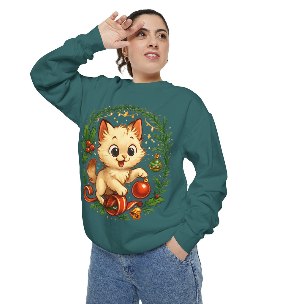 Adorable Cat, Christmas -Sweatshirt