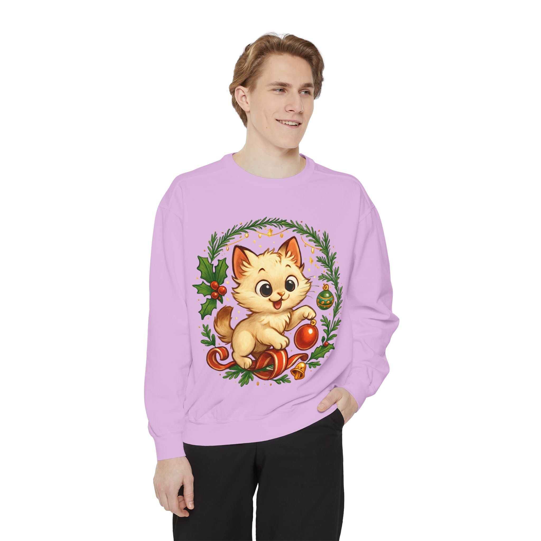 Adorable Cat, Christmas -Sweatshirt