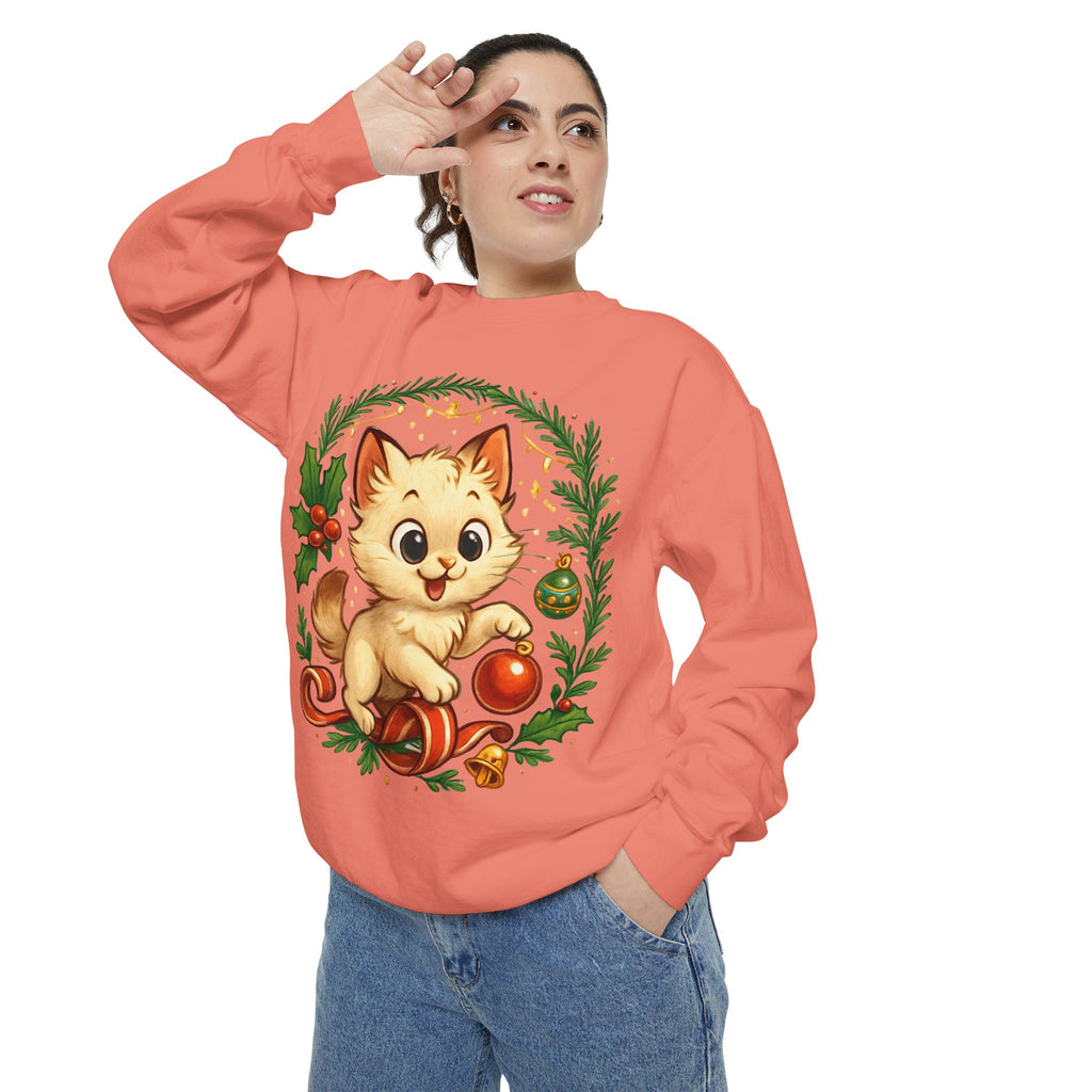 Adorable Cat, Christmas -Sweatshirt