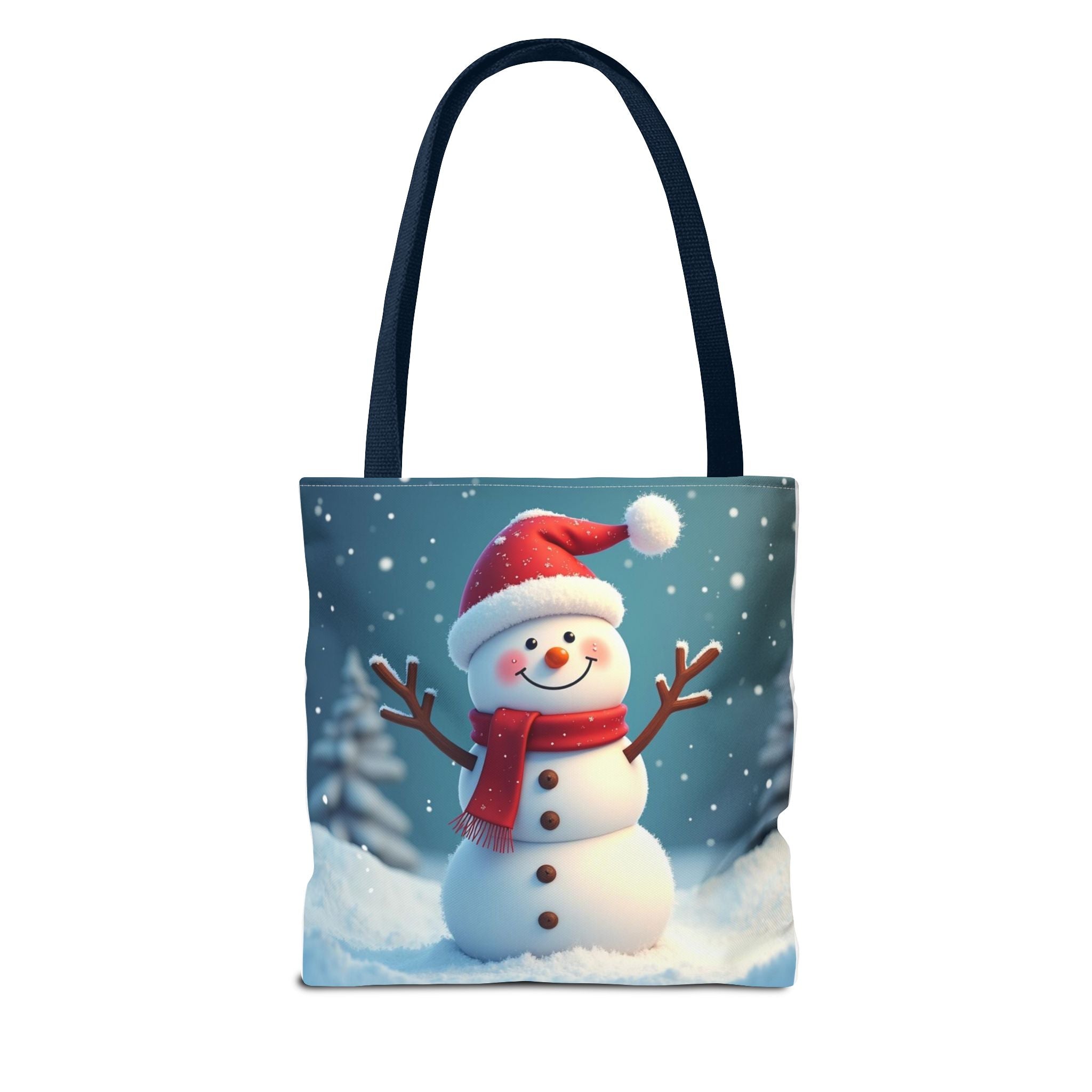 Christmas Tote Bag - Adorable Kitten and Snowman Design