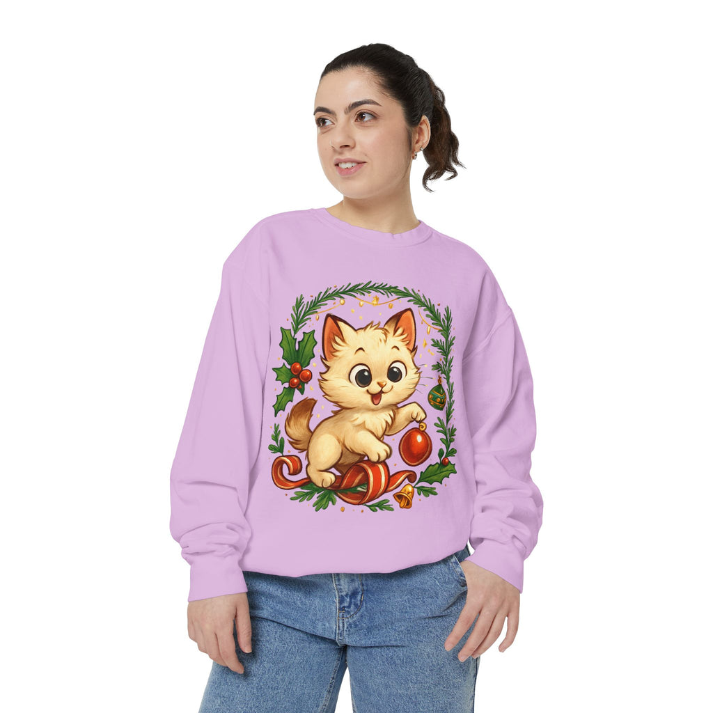 Adorable Cat, Christmas -Sweatshirt