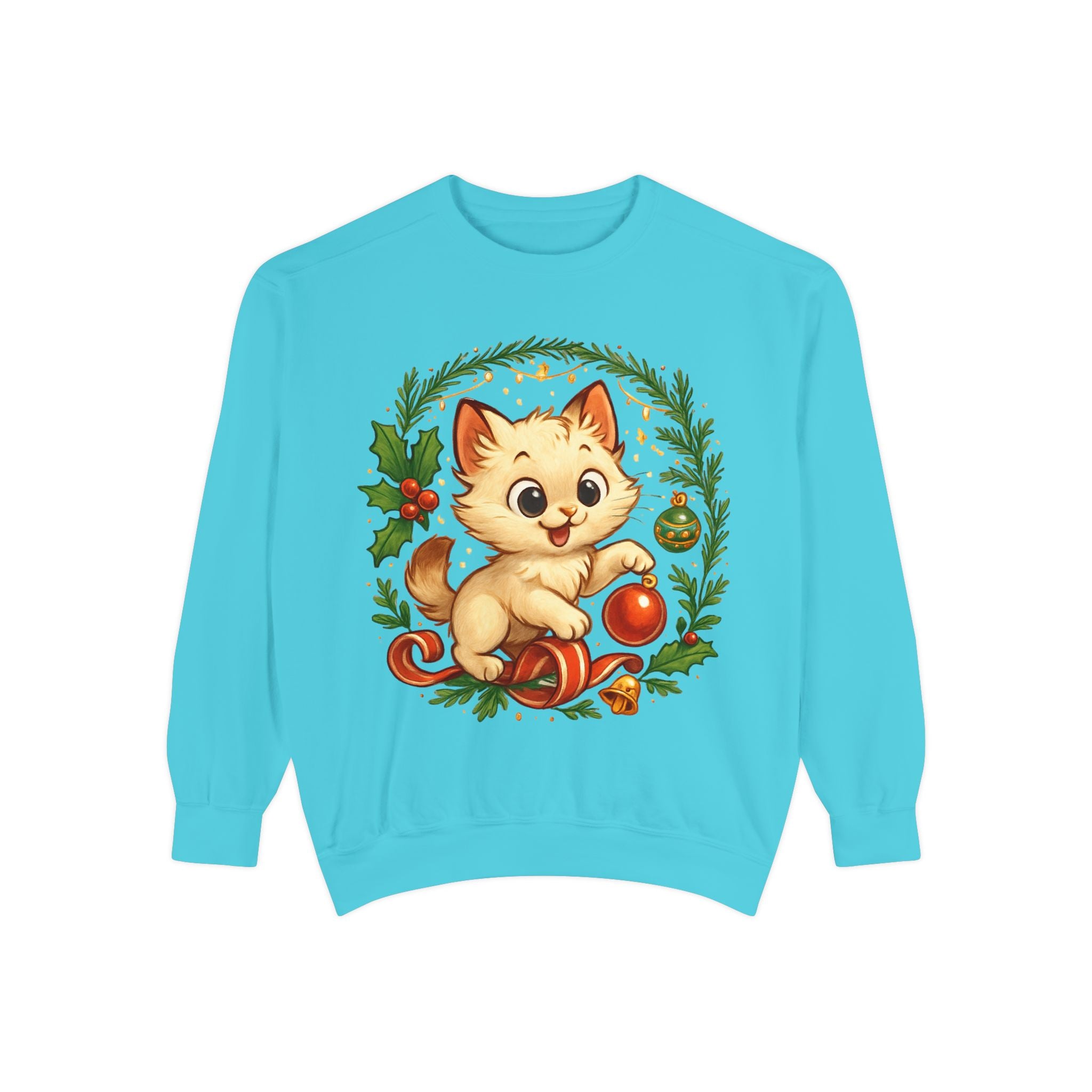 Adorable Cat, Christmas -Sweatshirt
