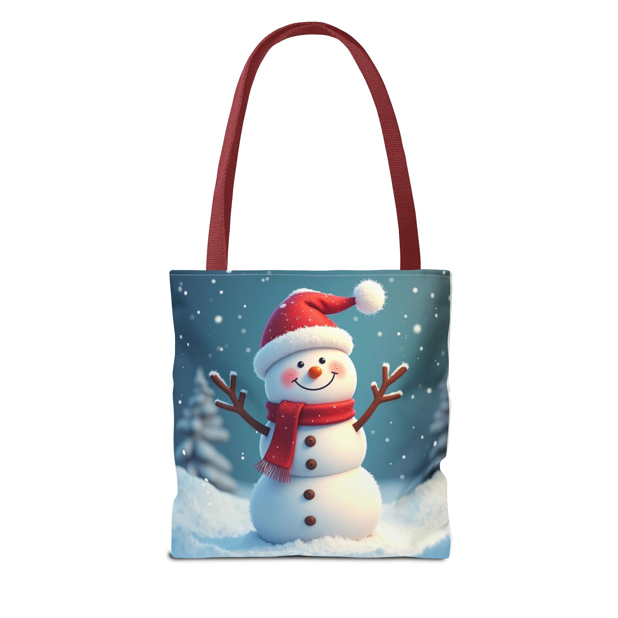 Christmas Tote Bag - Adorable Kitten and Snowman Design