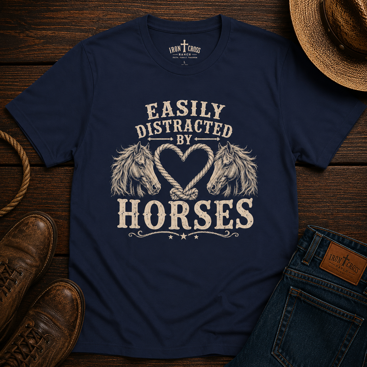 EASILY DISTRACTED BY HORSES