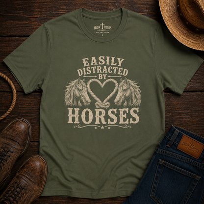 EASILY DISTRACTED BY HORSES