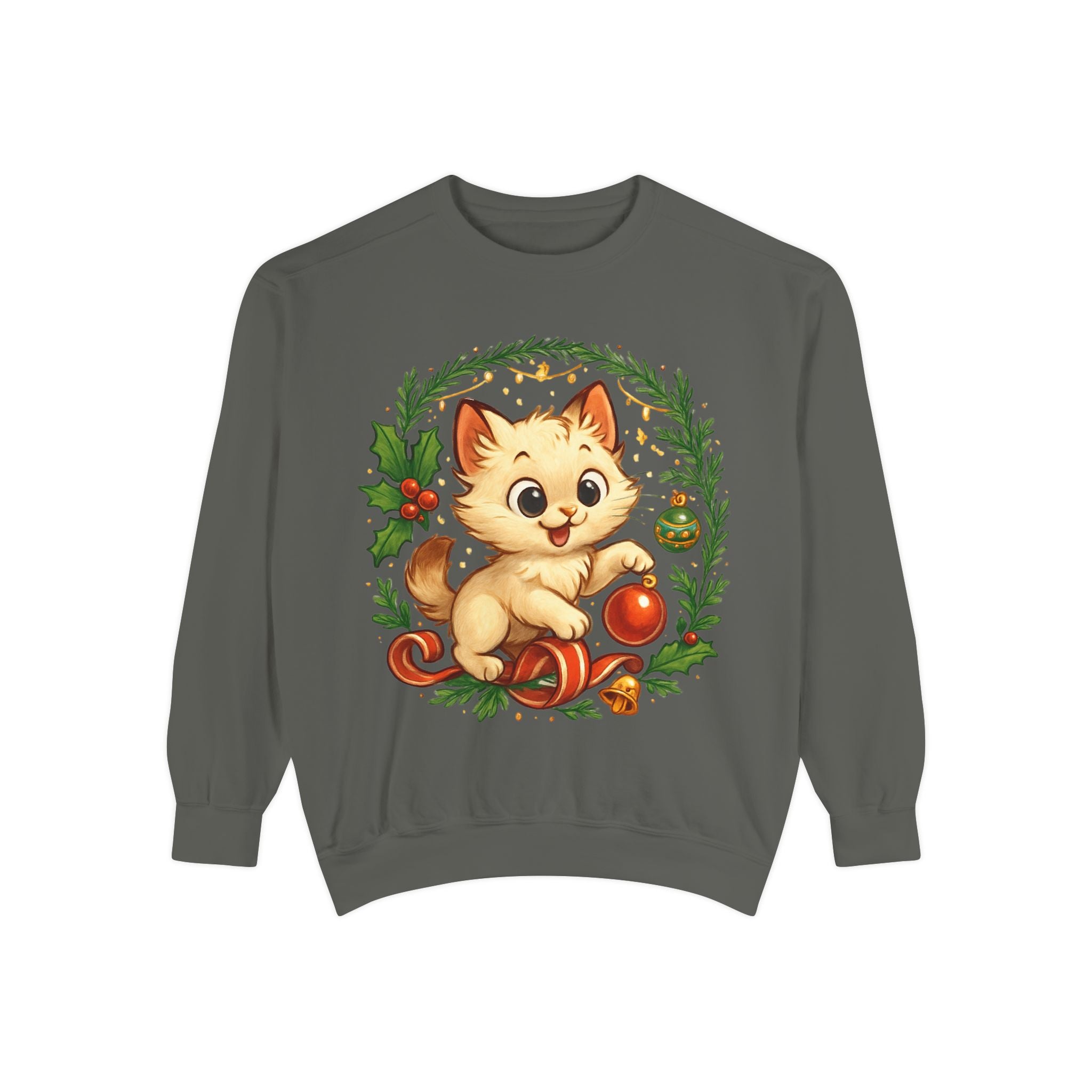 Adorable Cat, Christmas -Sweatshirt