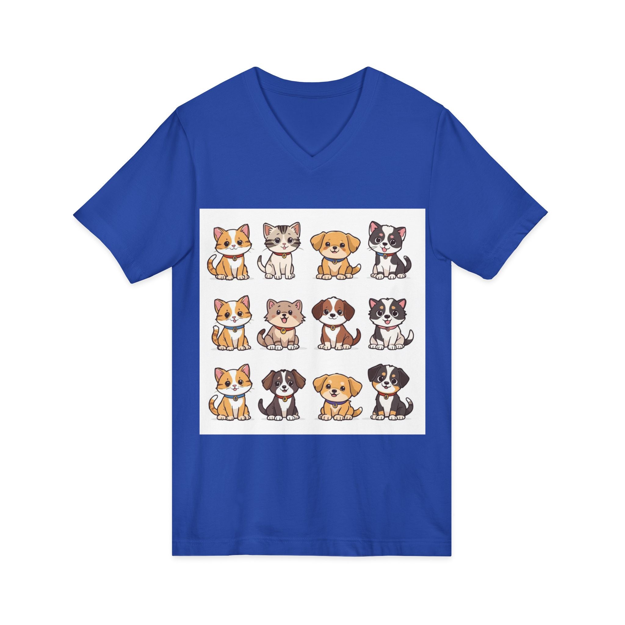 Pet Lover V-Neck Tee - Cute Kittens and Puppies T-shirt