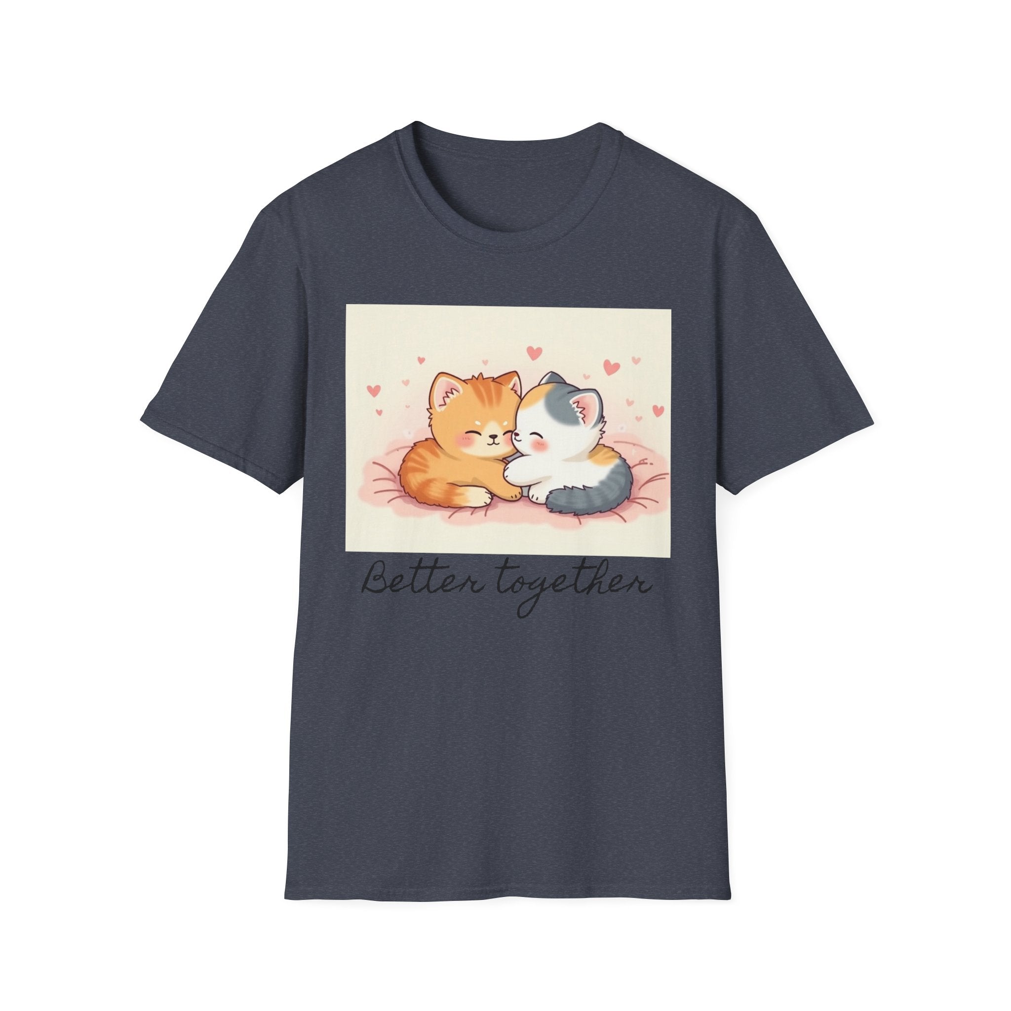 Cute Better Together Kitten T-Shirt, Cat Lover Graphic Tee, Matching Couple Shirt, Animal Print Top, Funny Pet Owner Gift