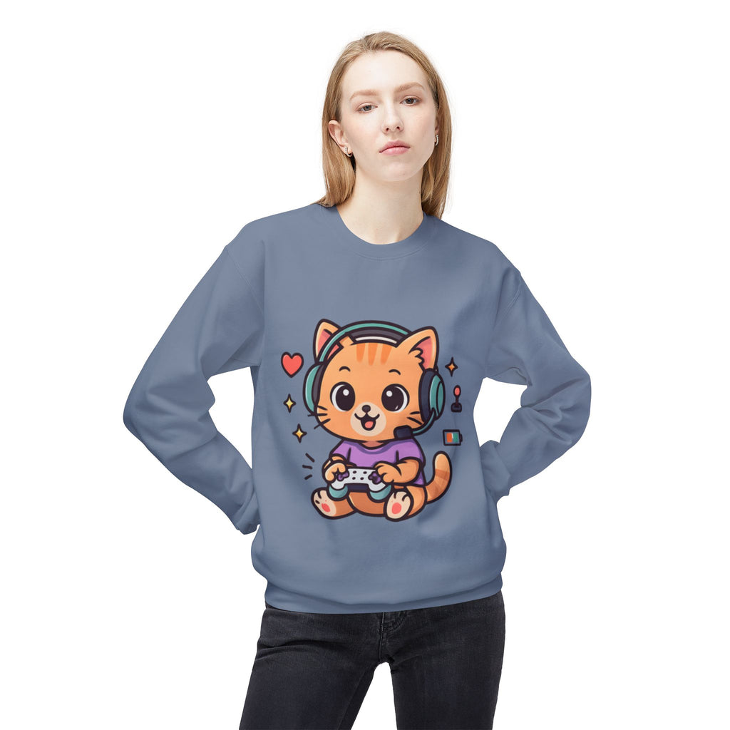 Playful Gamer Cat -Sweatshirt
