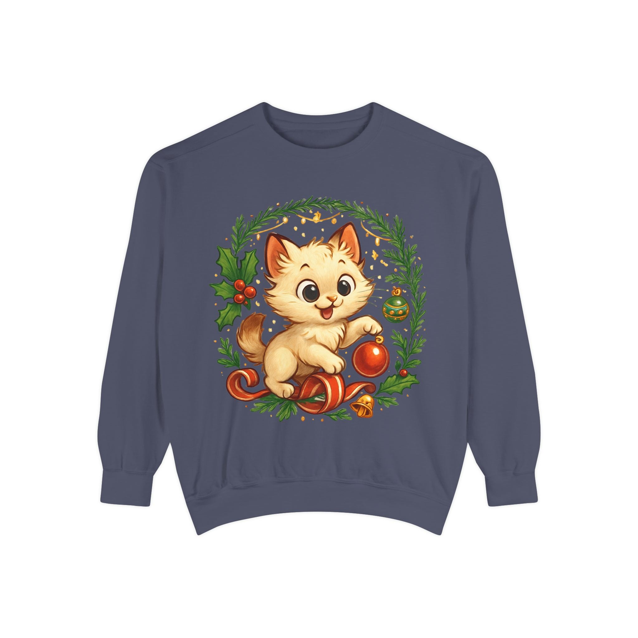 Adorable Cat, Christmas -Sweatshirt
