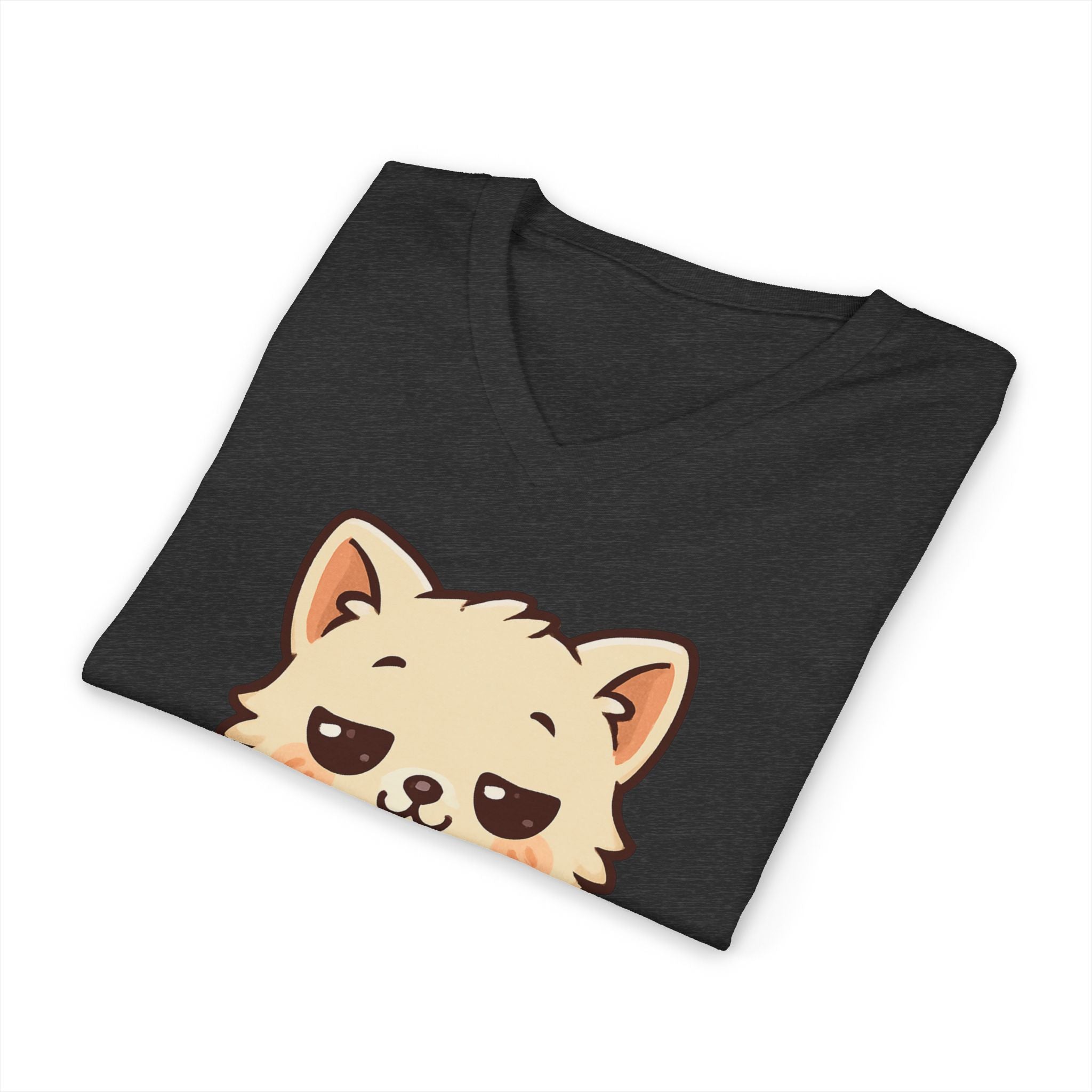 V-Neck Tee Cute Kitten Coffee Morning Love Shirt