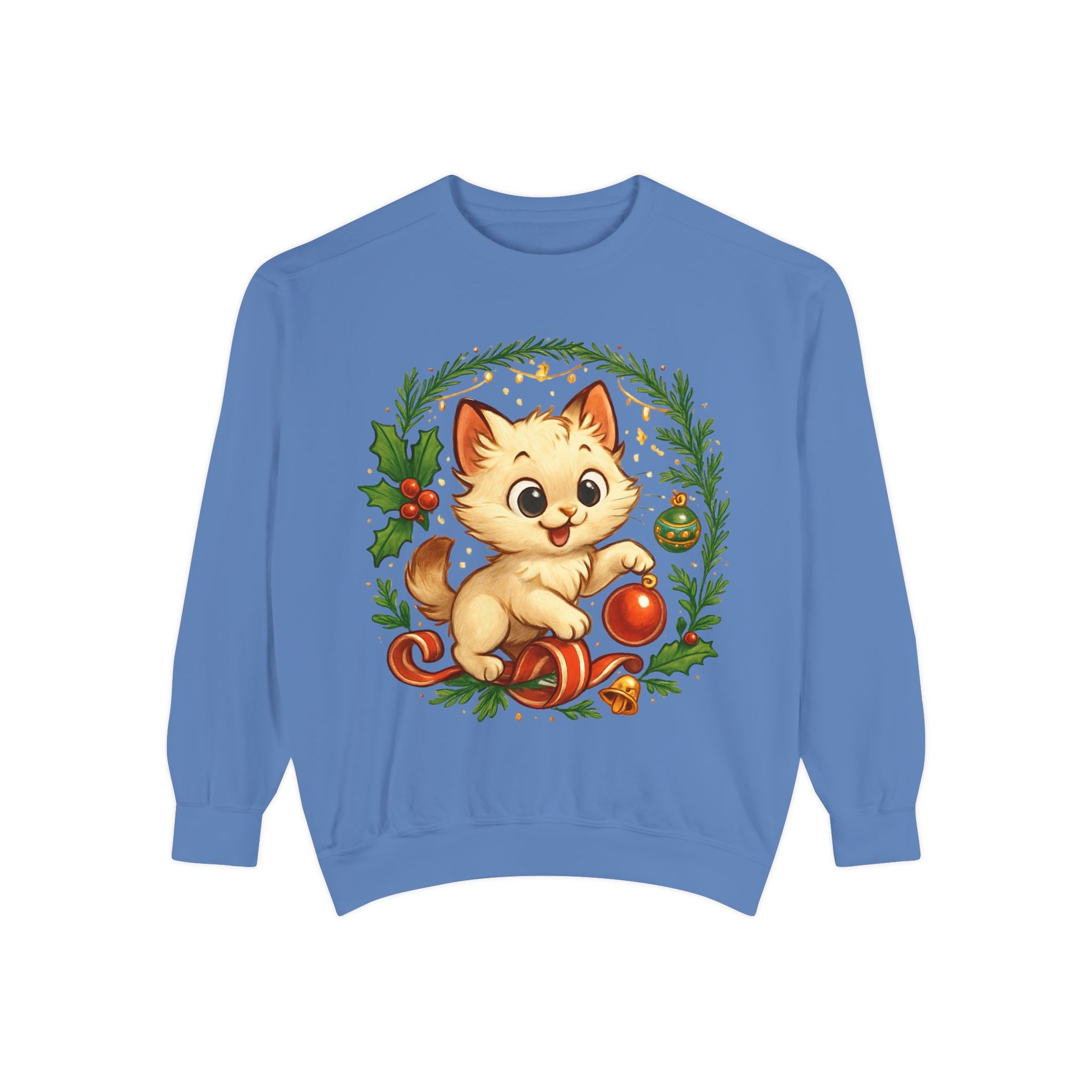 Adorable Cat, Christmas -Sweatshirt