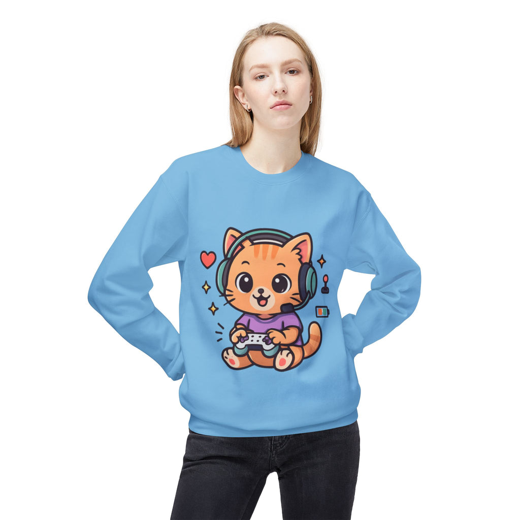 Playful Gamer Cat -Sweatshirt