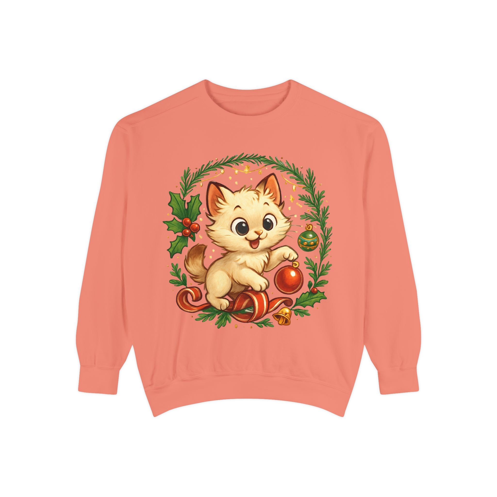 Adorable Cat, Christmas -Sweatshirt