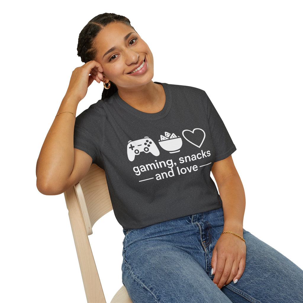 Gaming, Snacks and Love, Gamer T-shirt