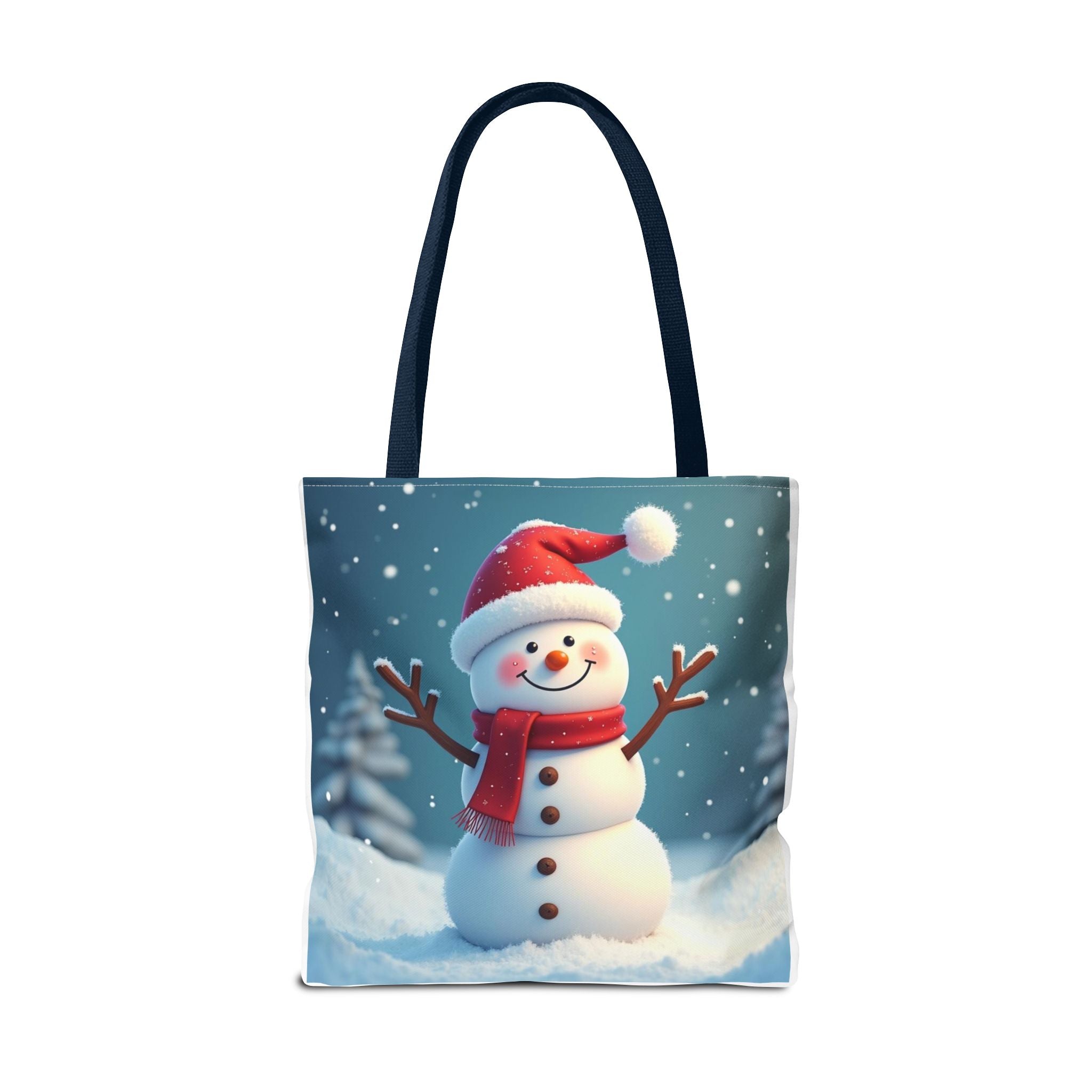 Christmas Tote Bag - Adorable Kitten and Snowman Design