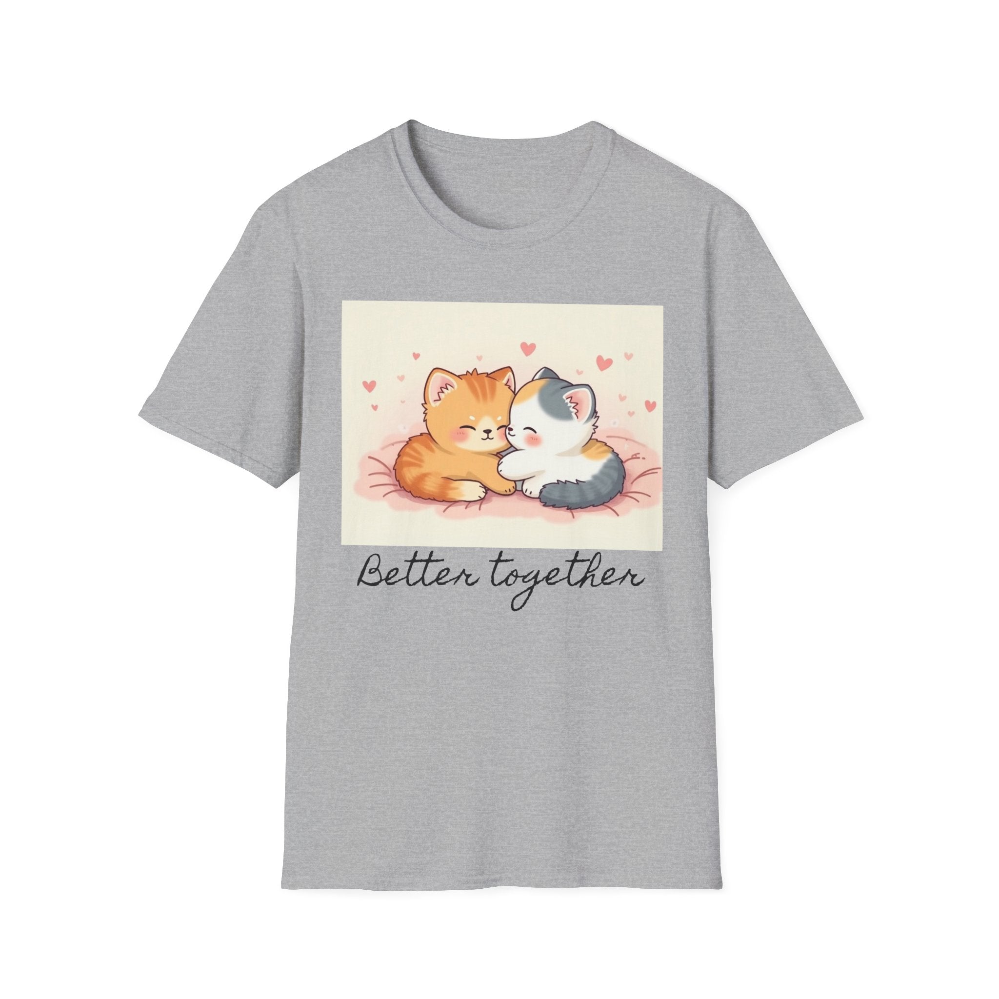 Cute Better Together Kitten T-Shirt, Cat Lover Graphic Tee, Matching Couple Shirt, Animal Print Top, Funny Pet Owner Gift
