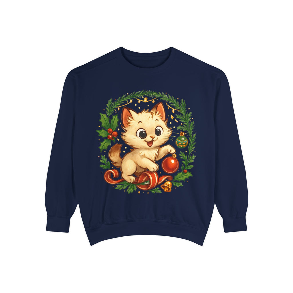 Adorable Cat, Christmas -Sweatshirt